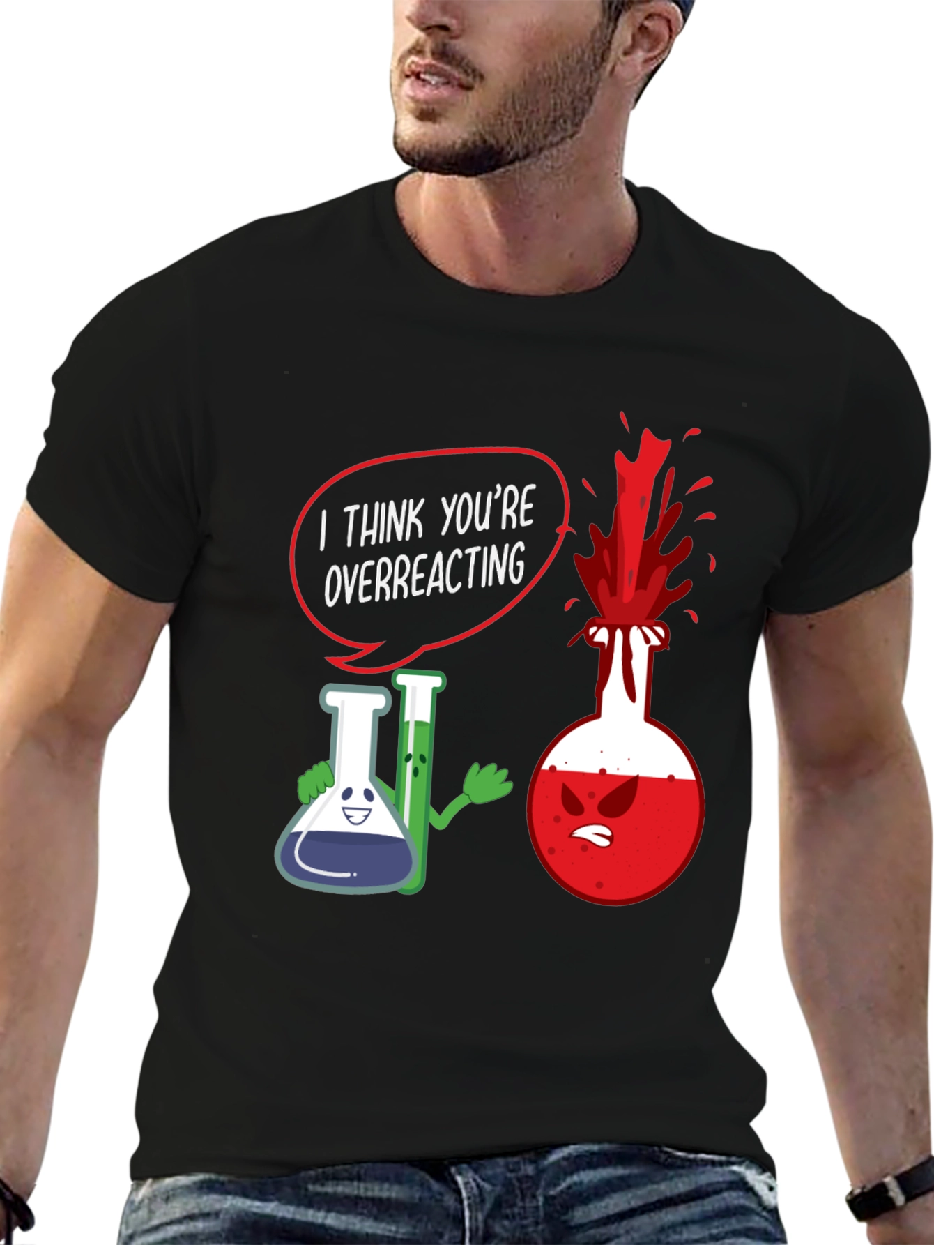 Funny Chemistry T-Shirt - Overreacting Science Tee