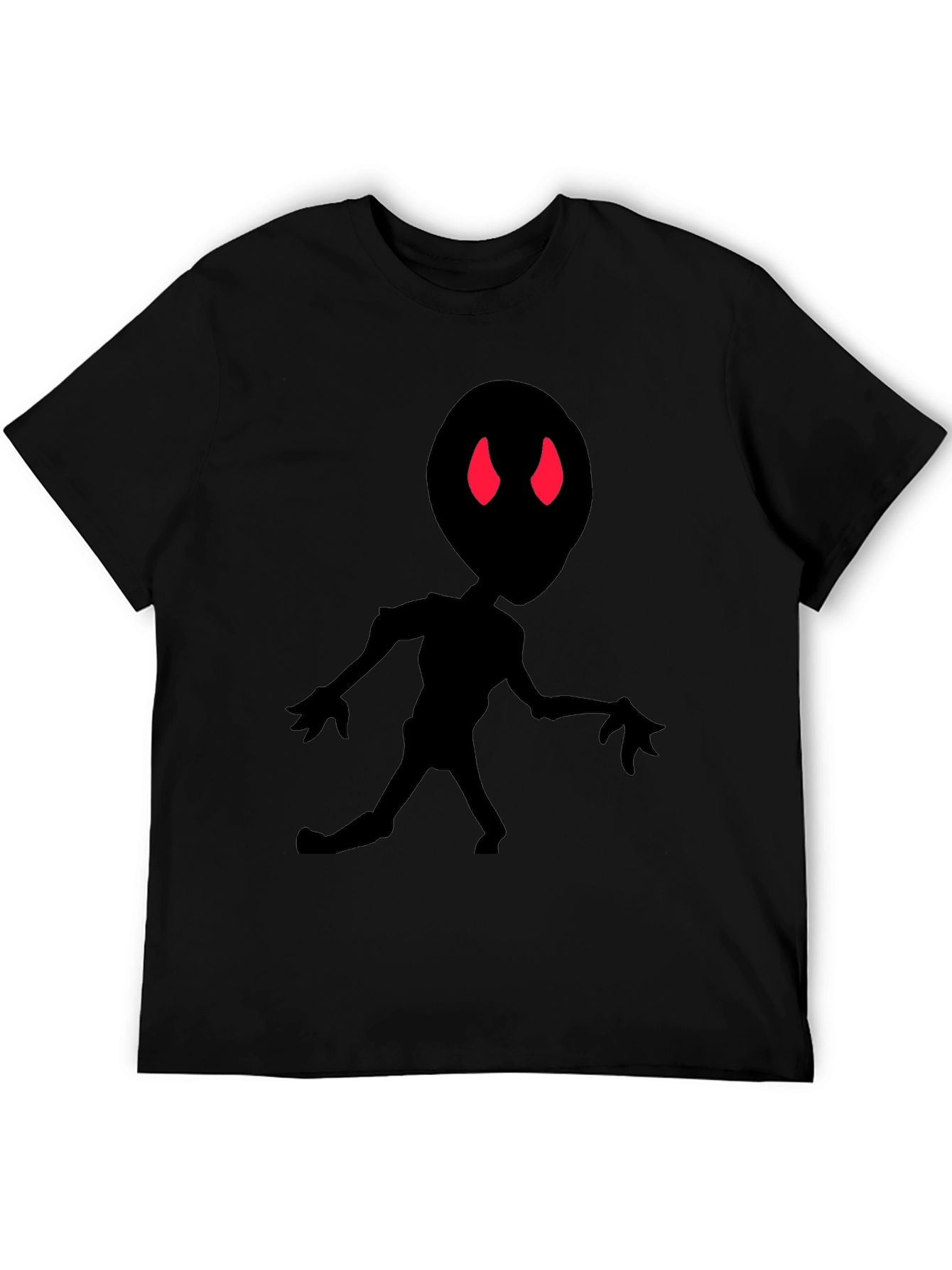 Alien Silhouette Black Tee - Red Eyes