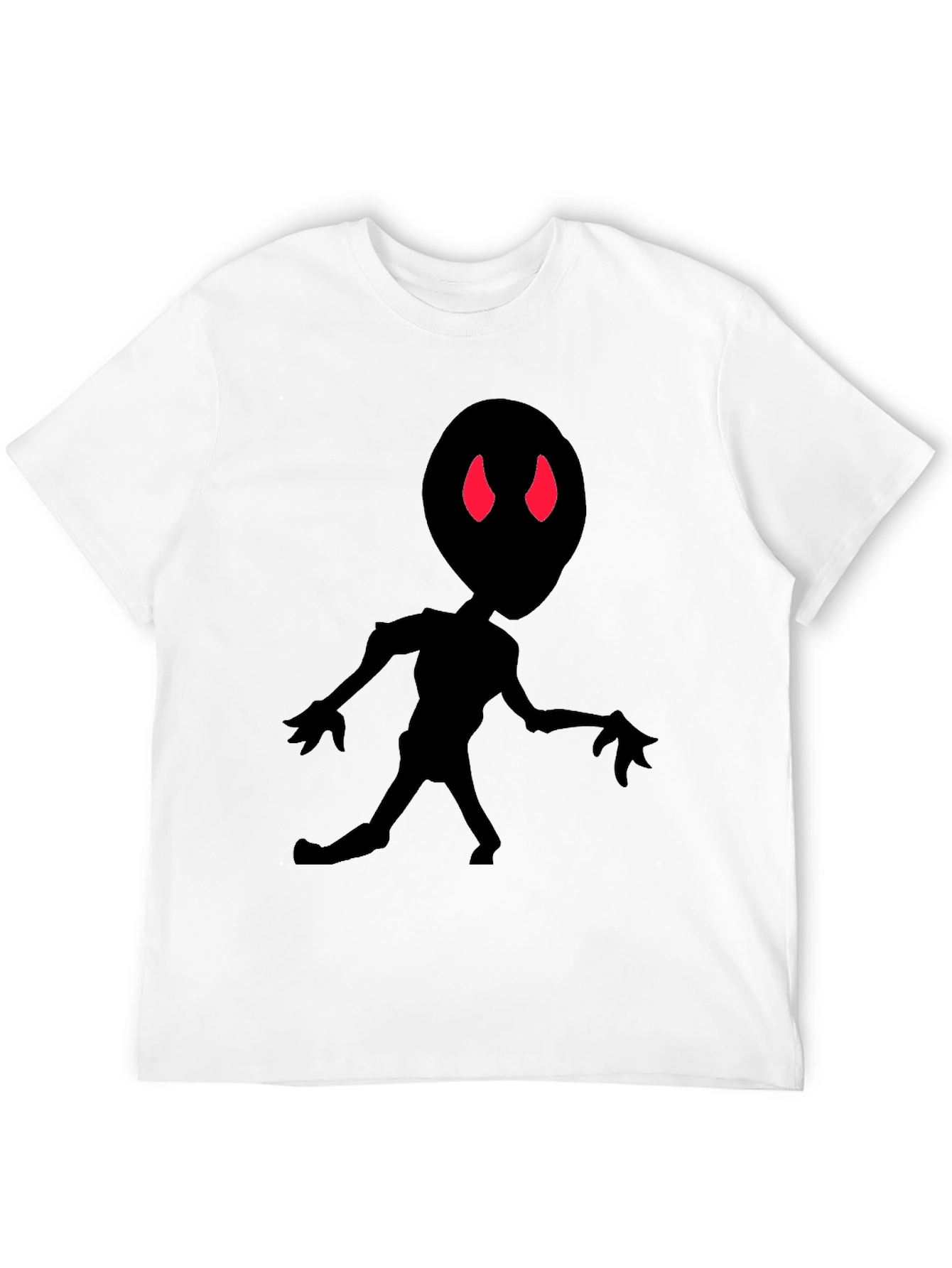 Alien Silhouette Black Tee - Red Eyes