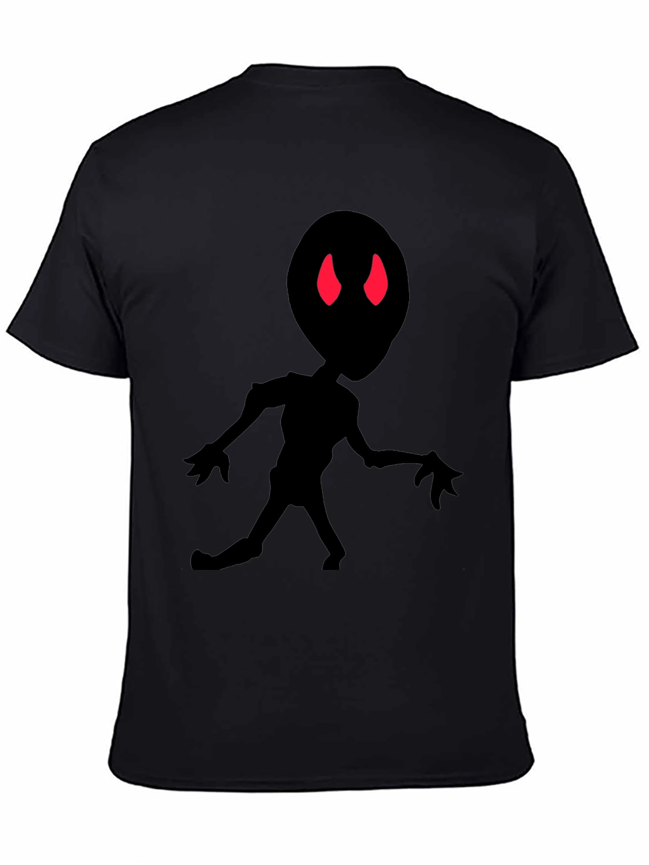 Alien Silhouette Black Tee - Red Eyes