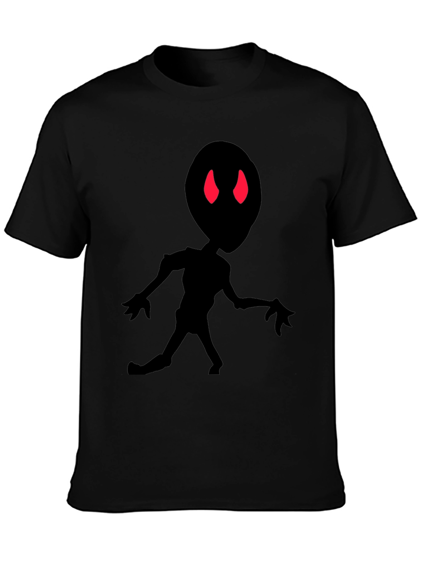 Alien Silhouette Black Tee - Red Eyes