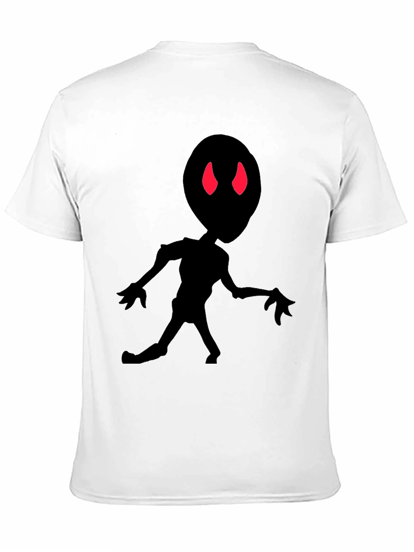 Alien Silhouette Black Tee - Red Eyes