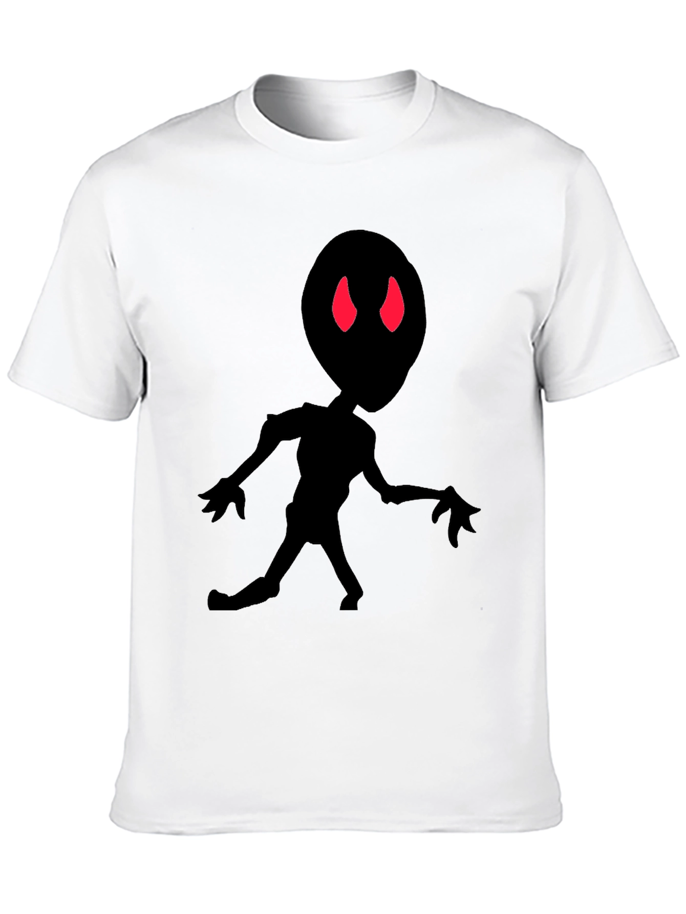 Alien Silhouette Black Tee - Red Eyes