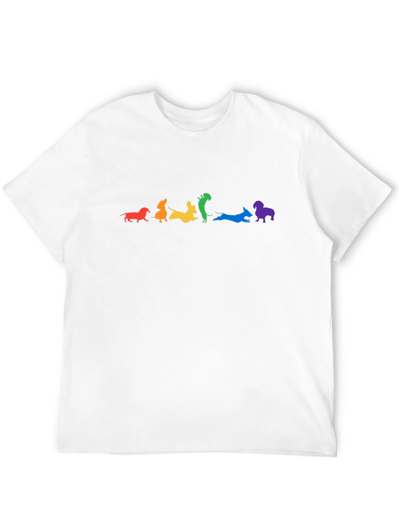 Rainbow Dachshund Black T-Shirt