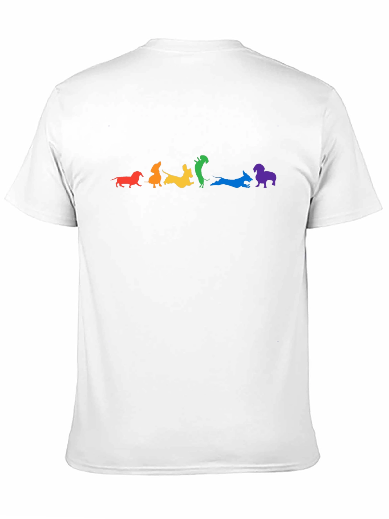 Rainbow Dachshund Black T-Shirt