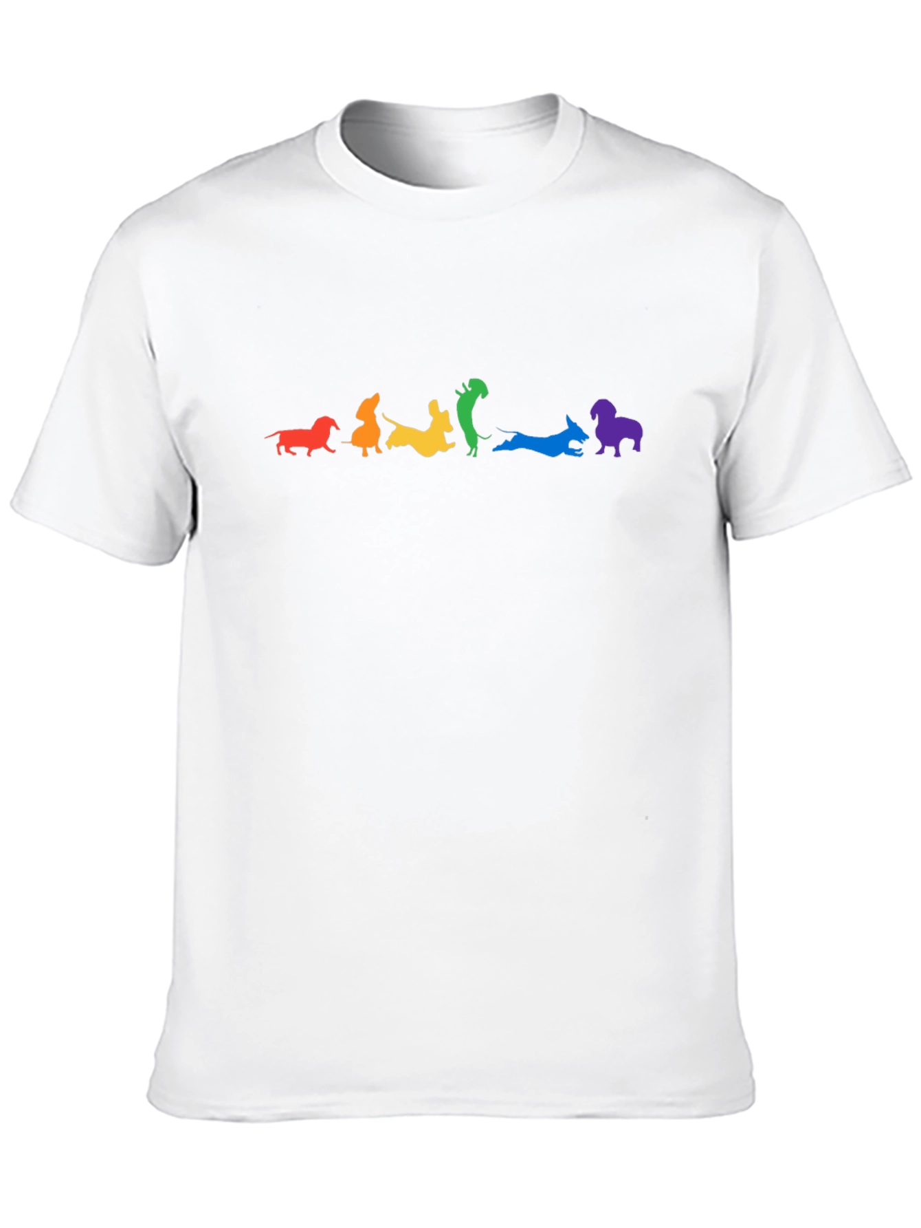 Rainbow Dachshund Black T-Shirt