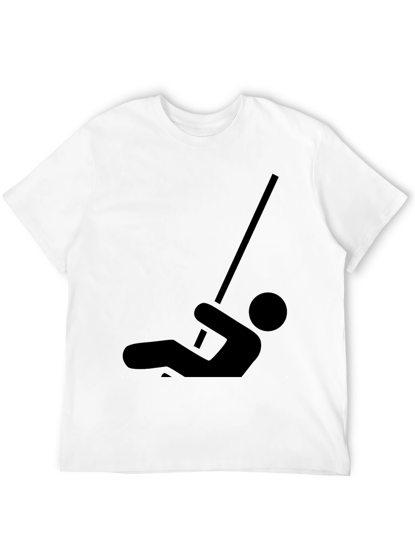 Funny Pole Vaulting Stick Figure Black T-Shirt