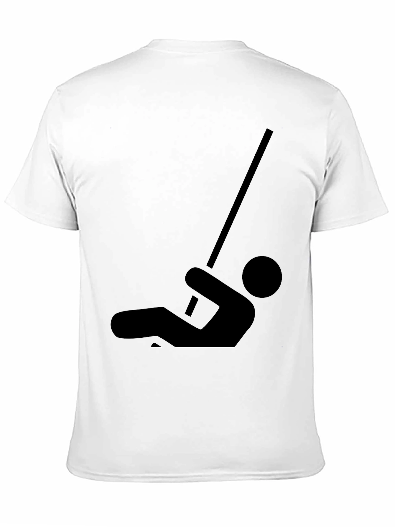 Funny Pole Vaulting Stick Figure Black T-Shirt