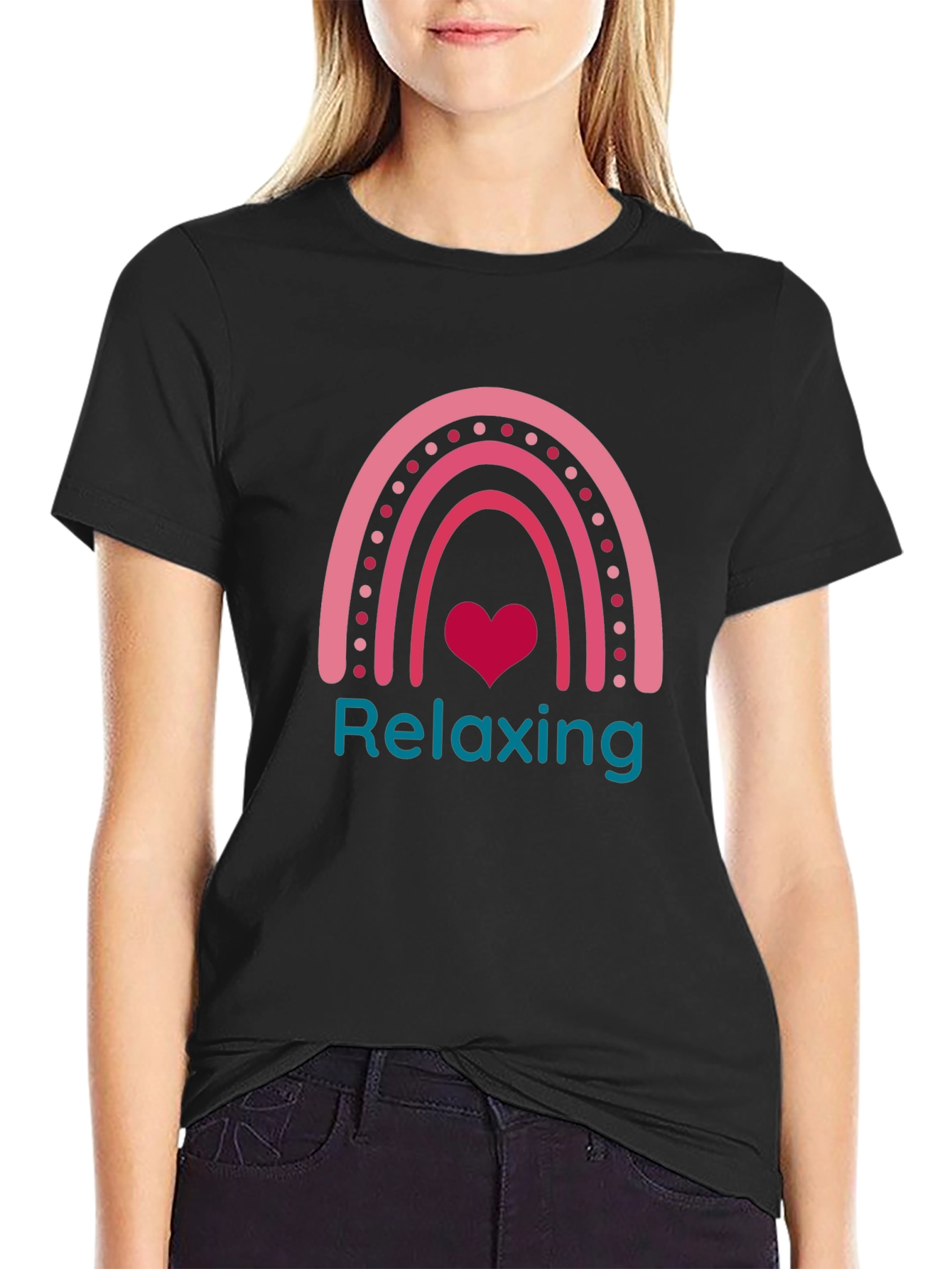 Relaxing Rainbow Heart T-Shirt - Stylish Graphic Tee