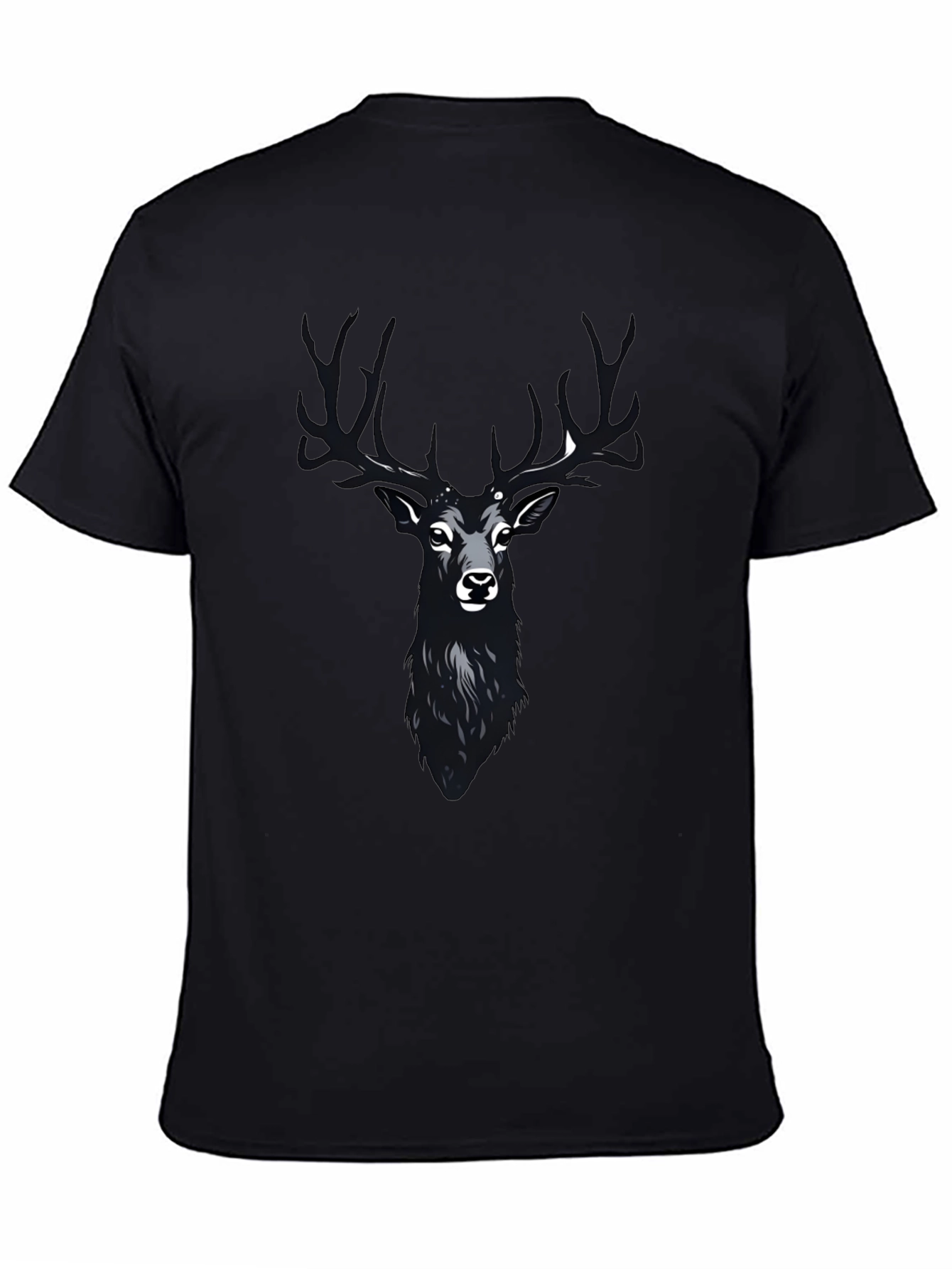 Mens Black Deer Graphic T-Shirt
