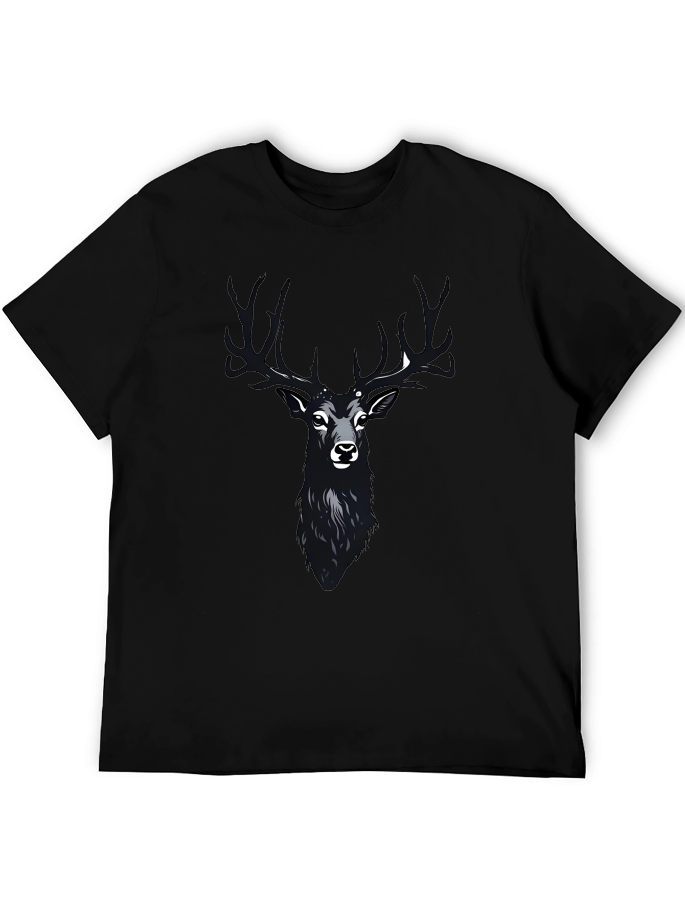 Mens Black Deer Graphic T-Shirt
