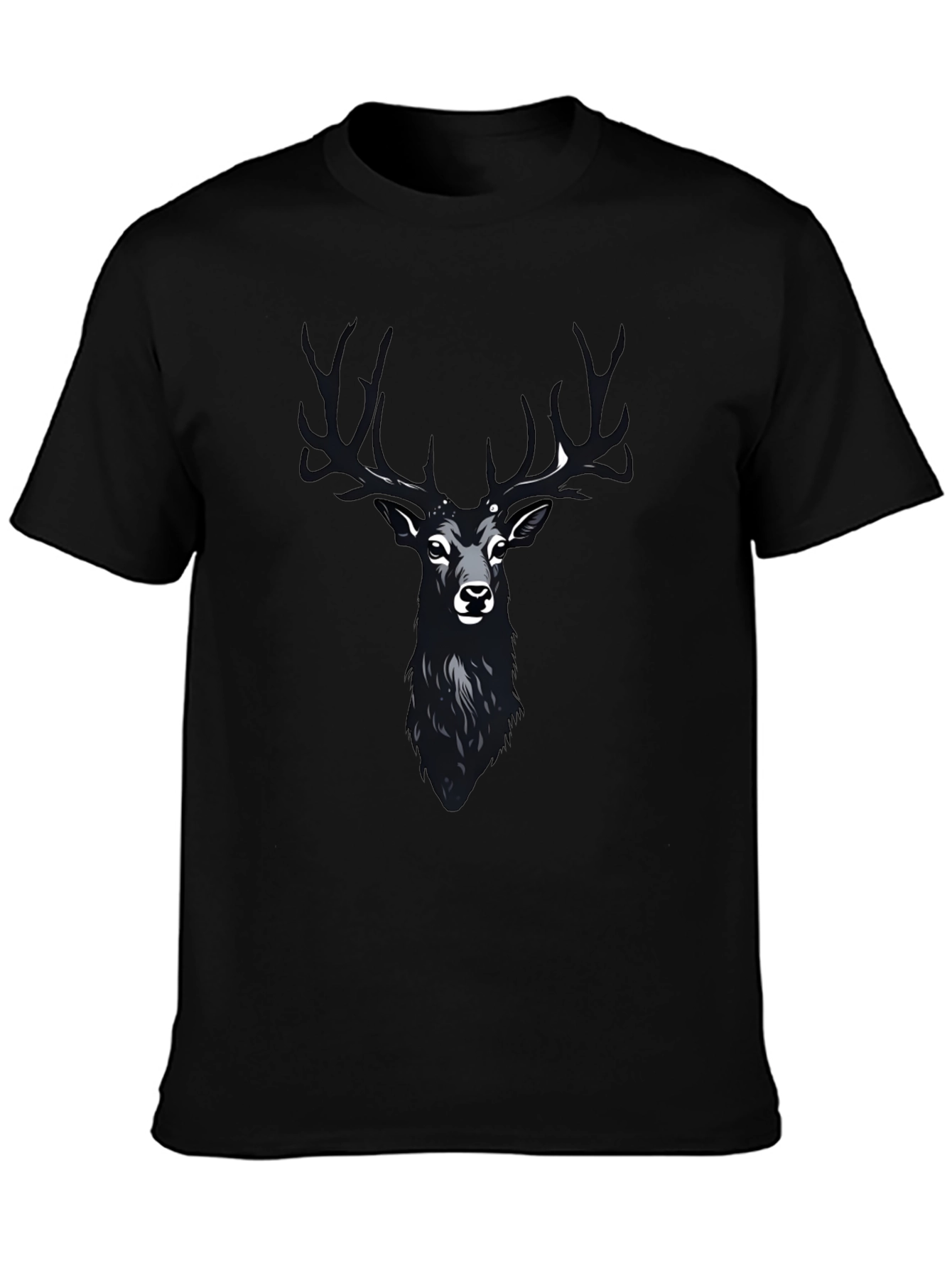 Mens Black Deer Graphic T-Shirt