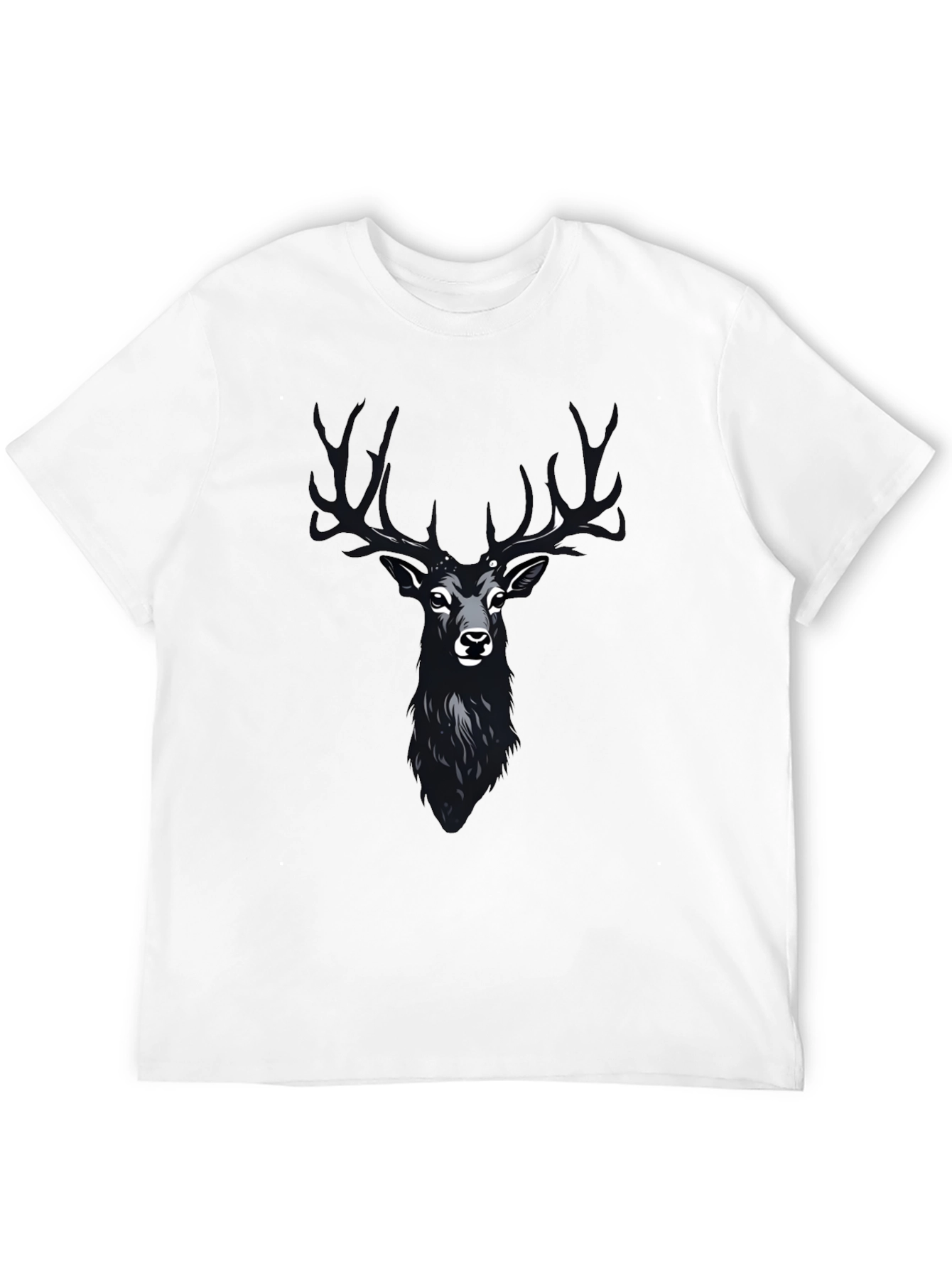 Mens Black Deer Graphic T-Shirt