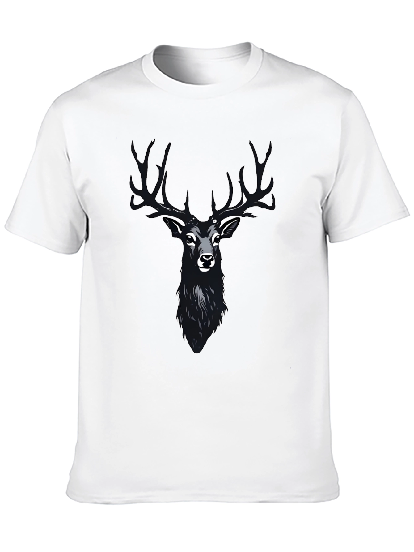 Mens Black Deer Graphic T-Shirt