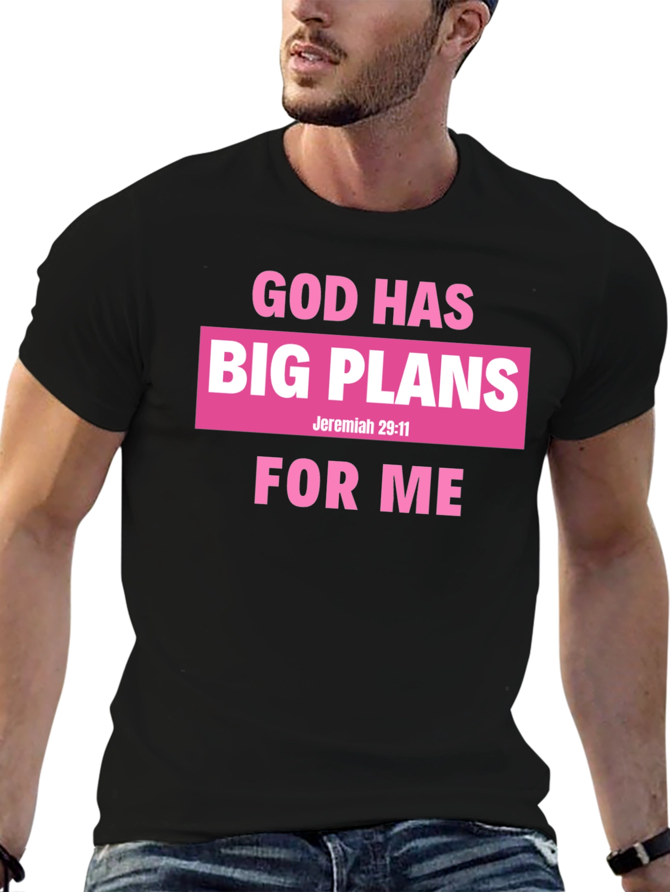 God Has Big Plans for Me Black T-Shirt