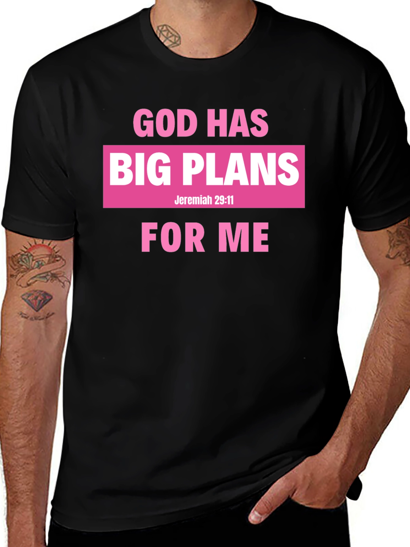 God Has Big Plans for Me Black T-Shirt