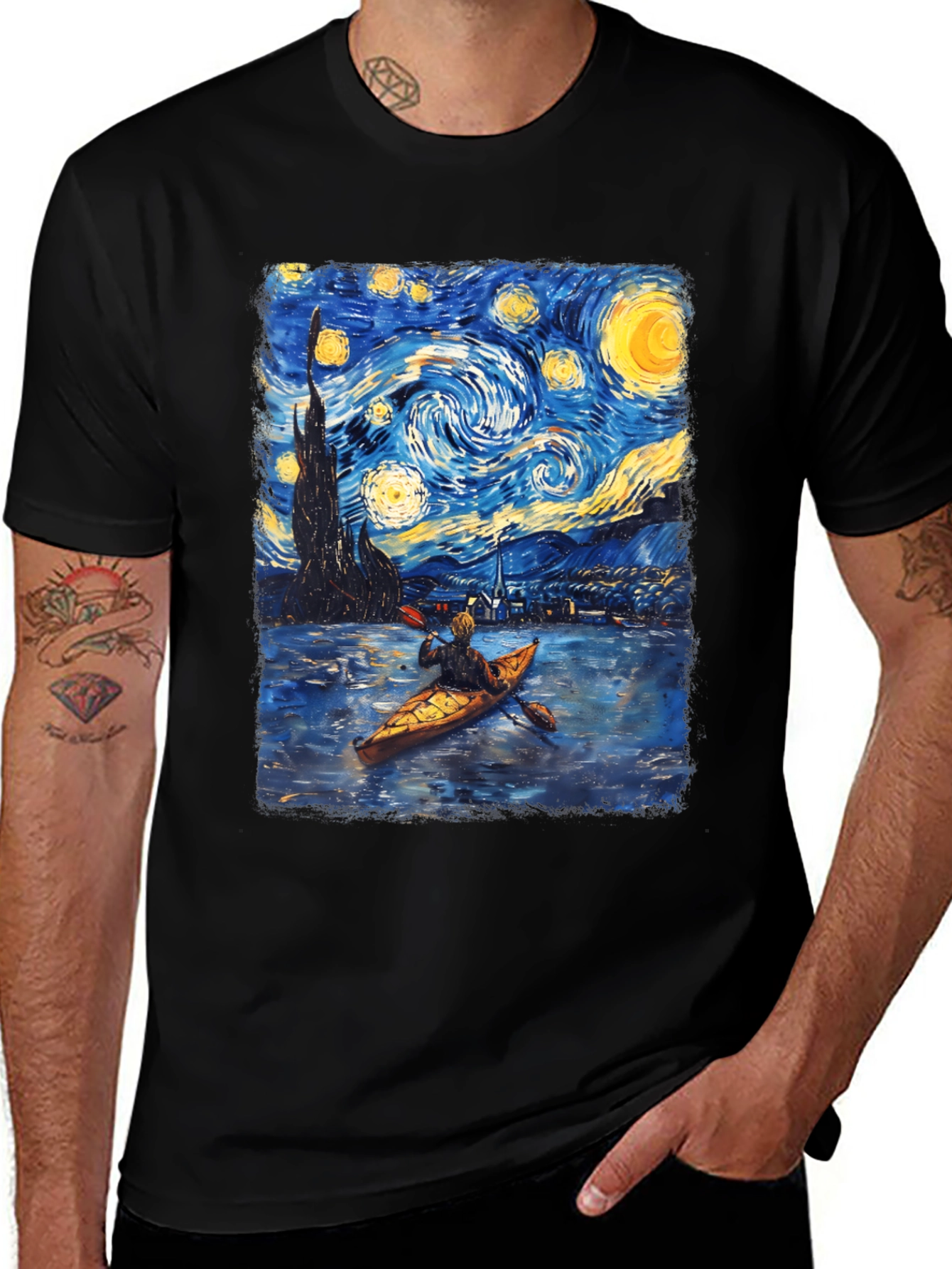 Starry Night Kayak T-Shirt