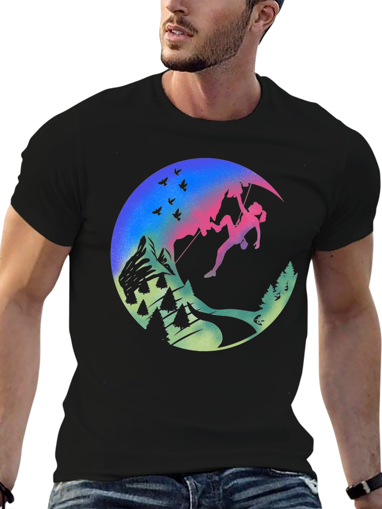 Climbing Adventure Graphic Tee - Black