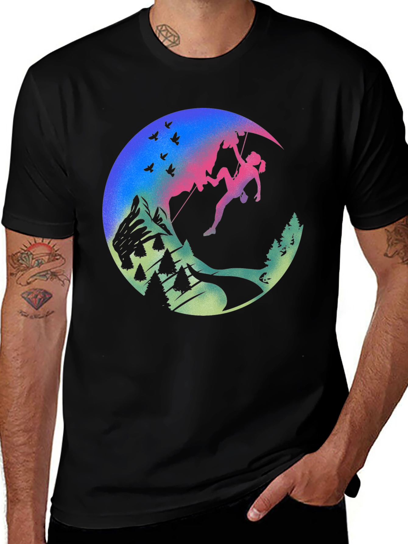Climbing Adventure Graphic Tee - Black
