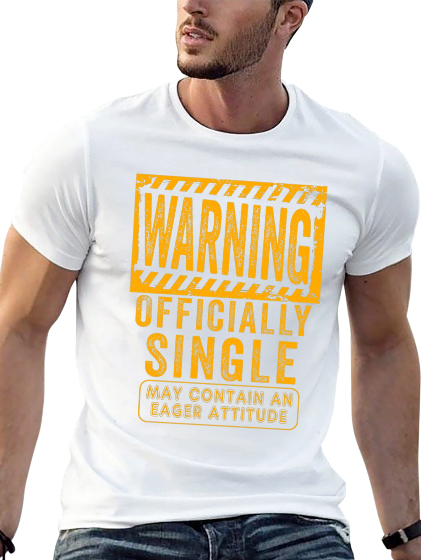 Warning Officially Single Eager Attitude Graphic T-Shirt