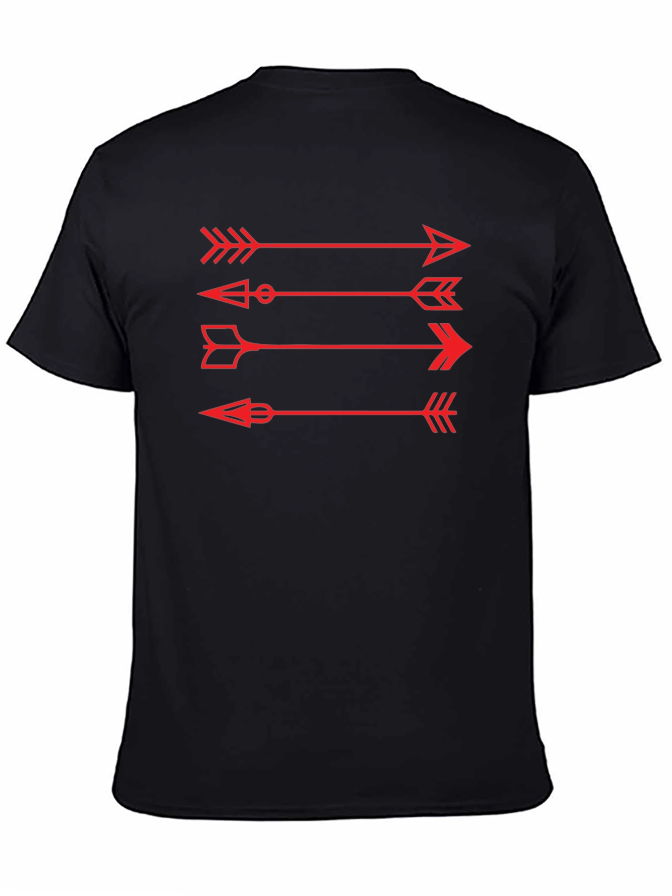 Arrows Graphic Tee - Black Cotton Casual Shirt