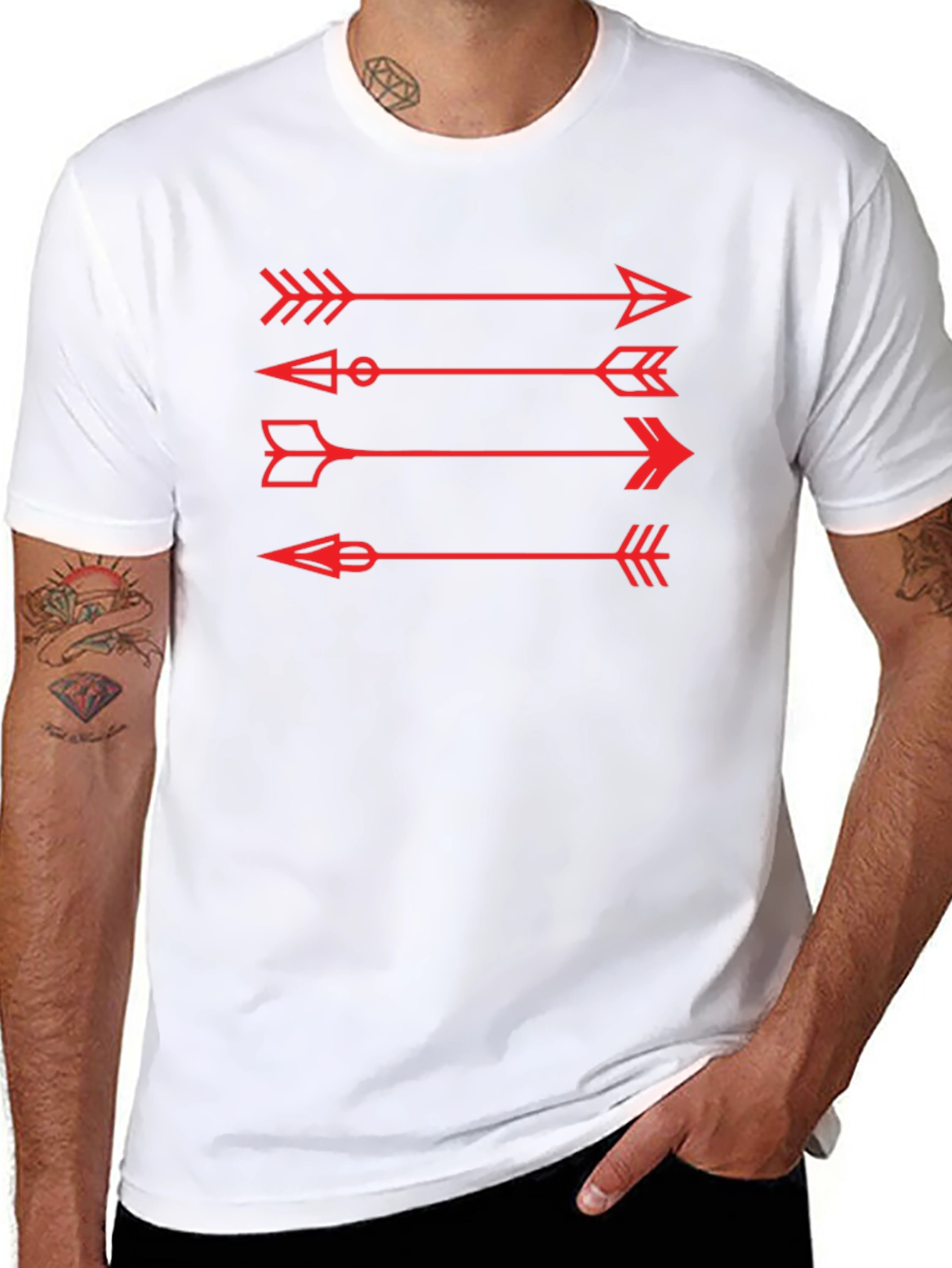 Arrows Graphic Tee - Black Cotton Casual Shirt