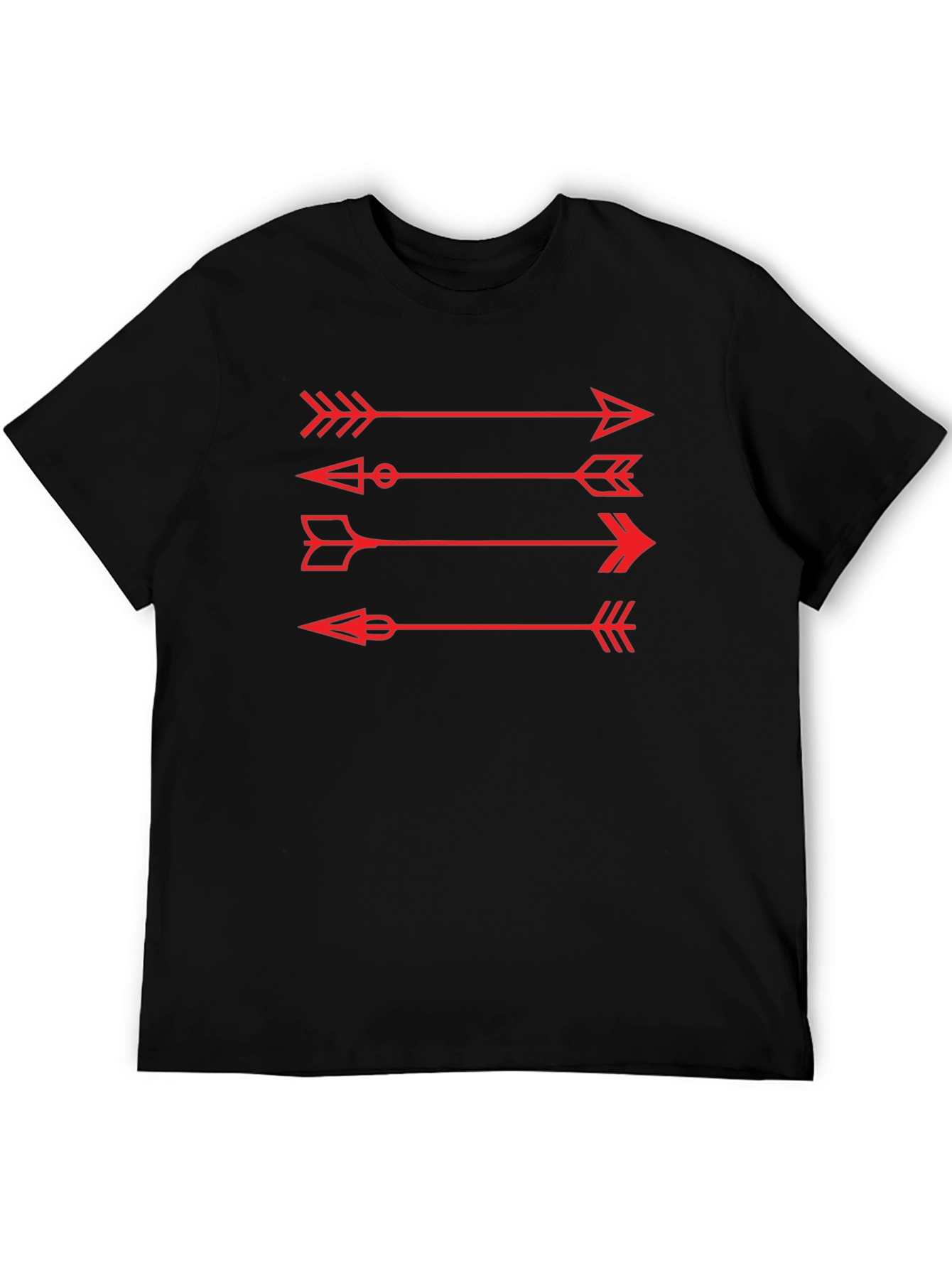 Arrows Graphic Tee - Black Cotton Casual Shirt