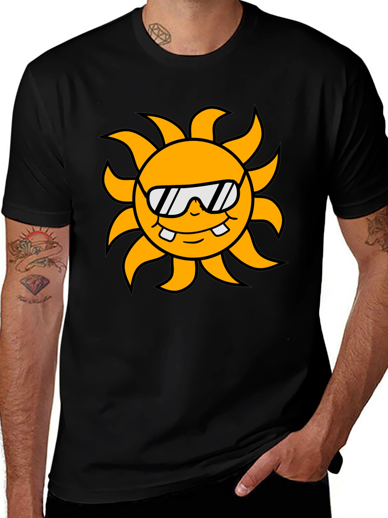 Cool Sun Graphic Black T-Shirt