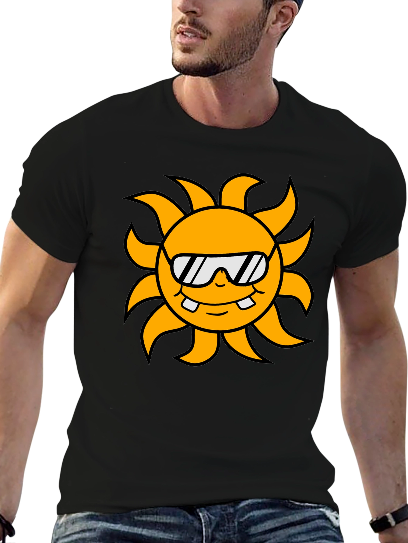 Cool Sun Graphic Black T-Shirt