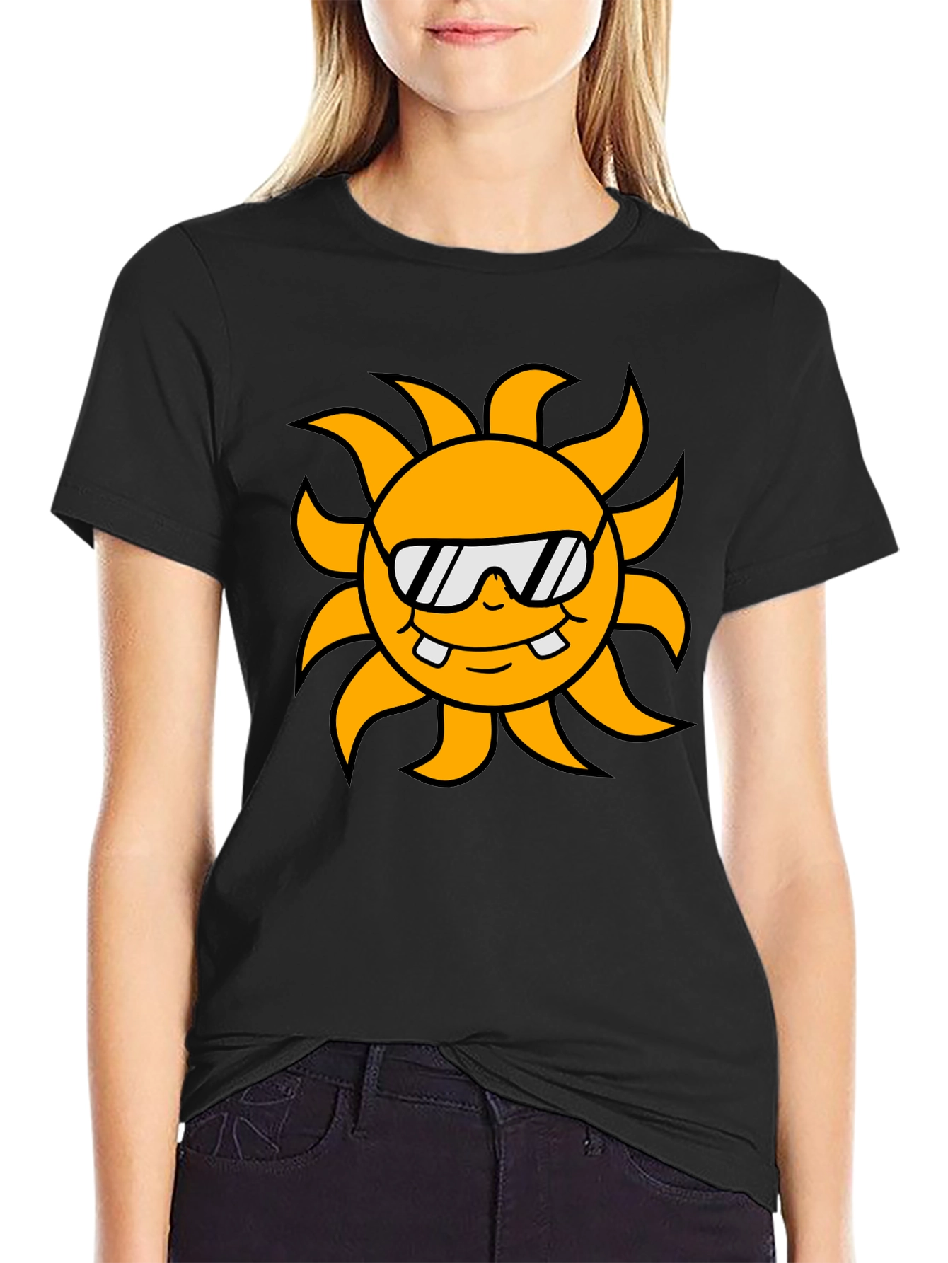 Cool Sun Graphic Black T-Shirt