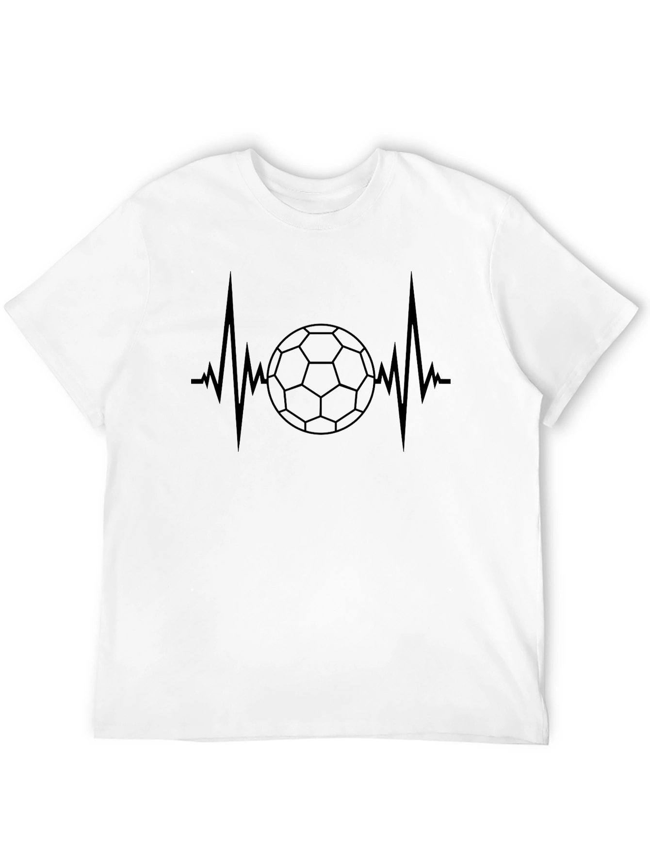 Soccer Heartbeat Black T-Shirt
