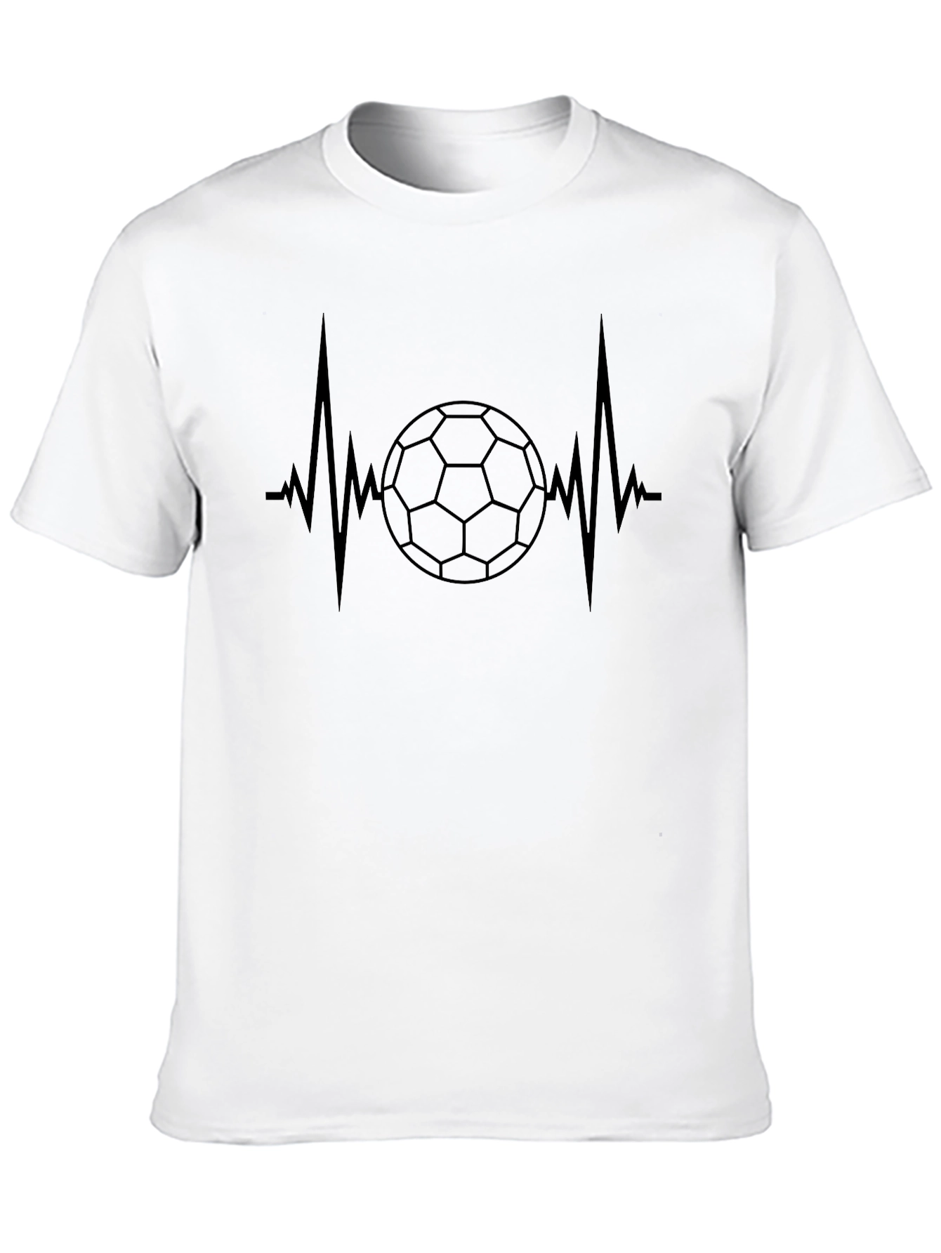 Soccer Heartbeat Black T-Shirt