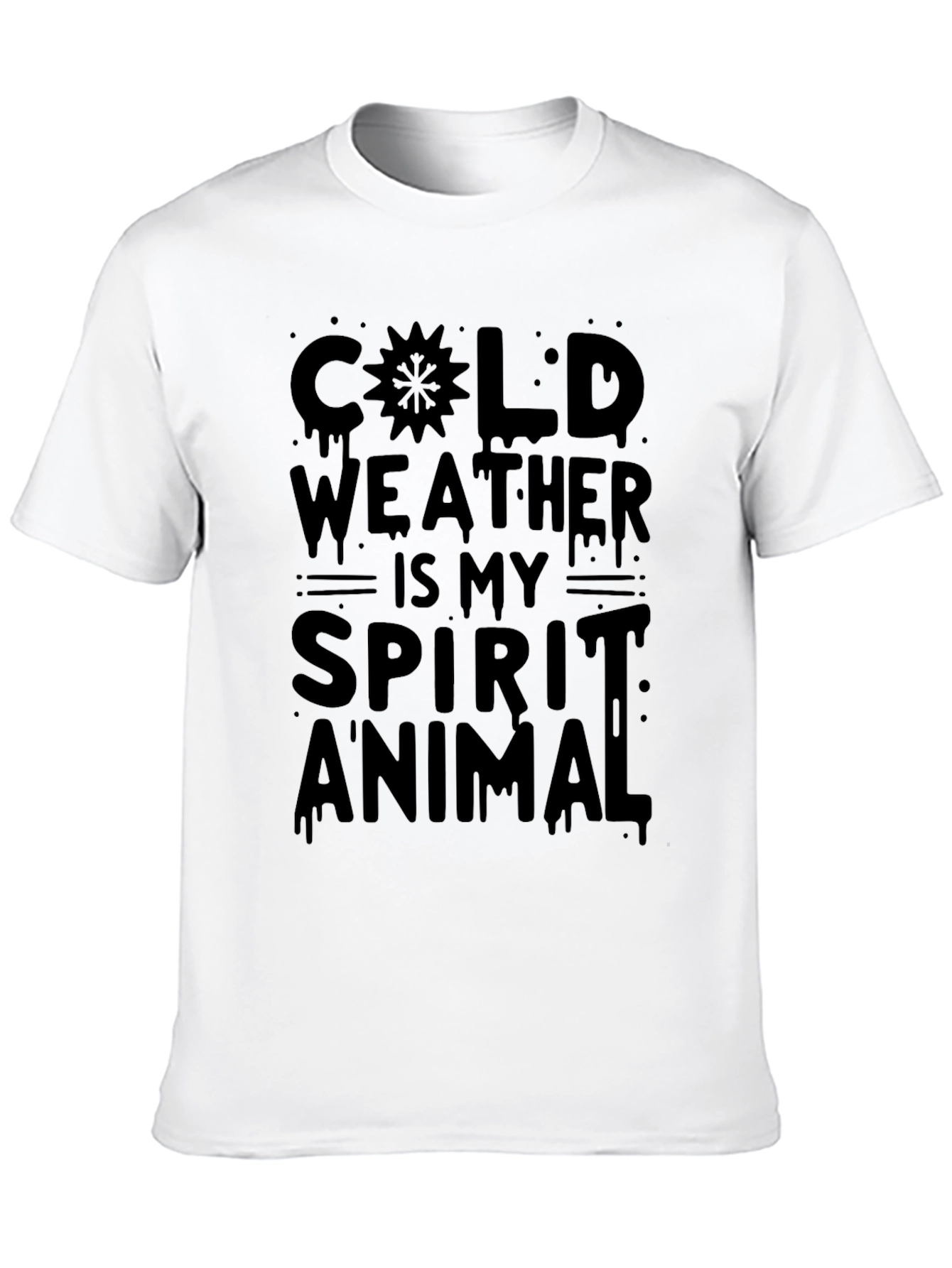 Cold Weather is My Spirit Animal Black Graphic T-Shirt