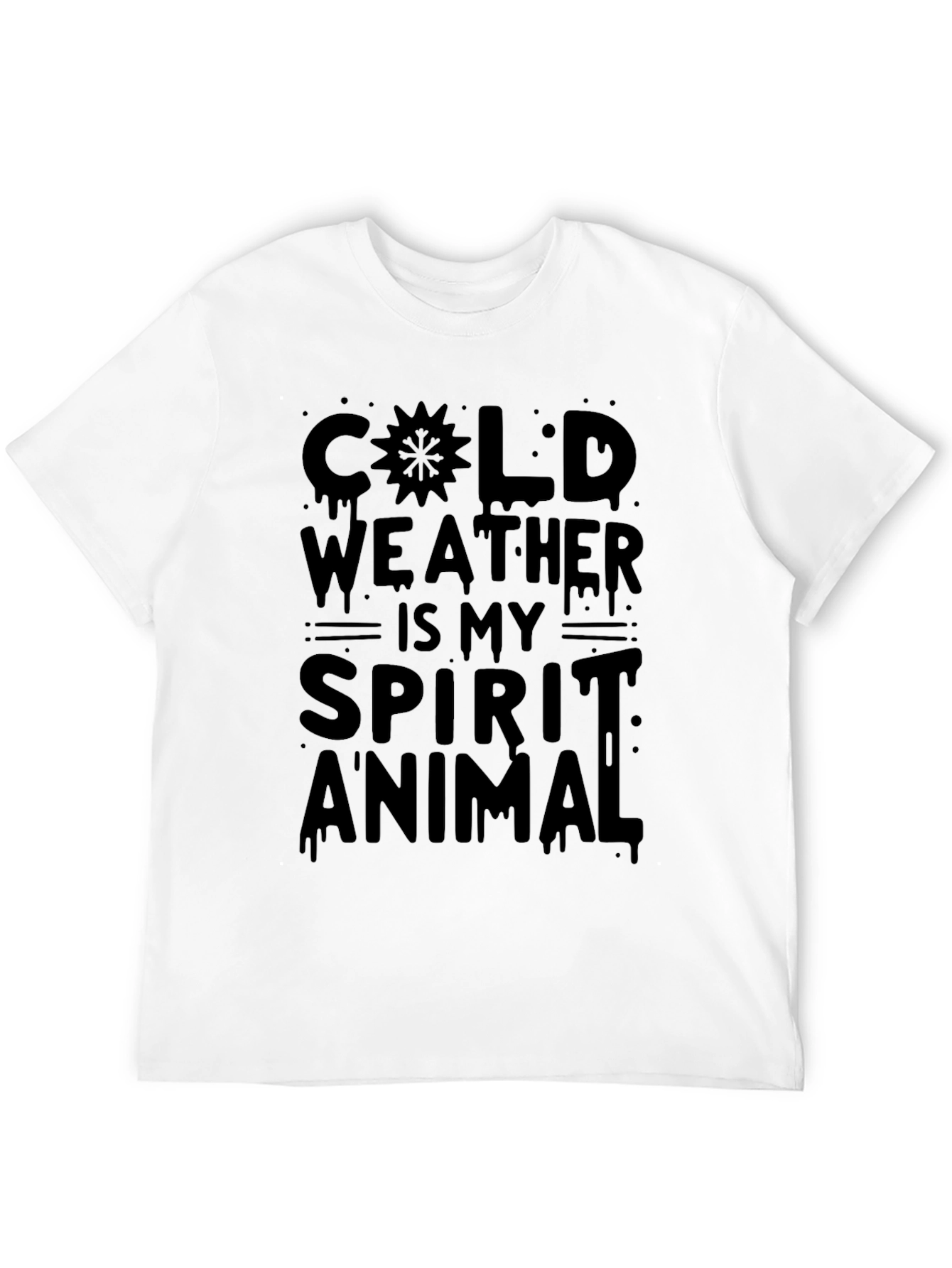 Cold Weather is My Spirit Animal Black Graphic T-Shirt