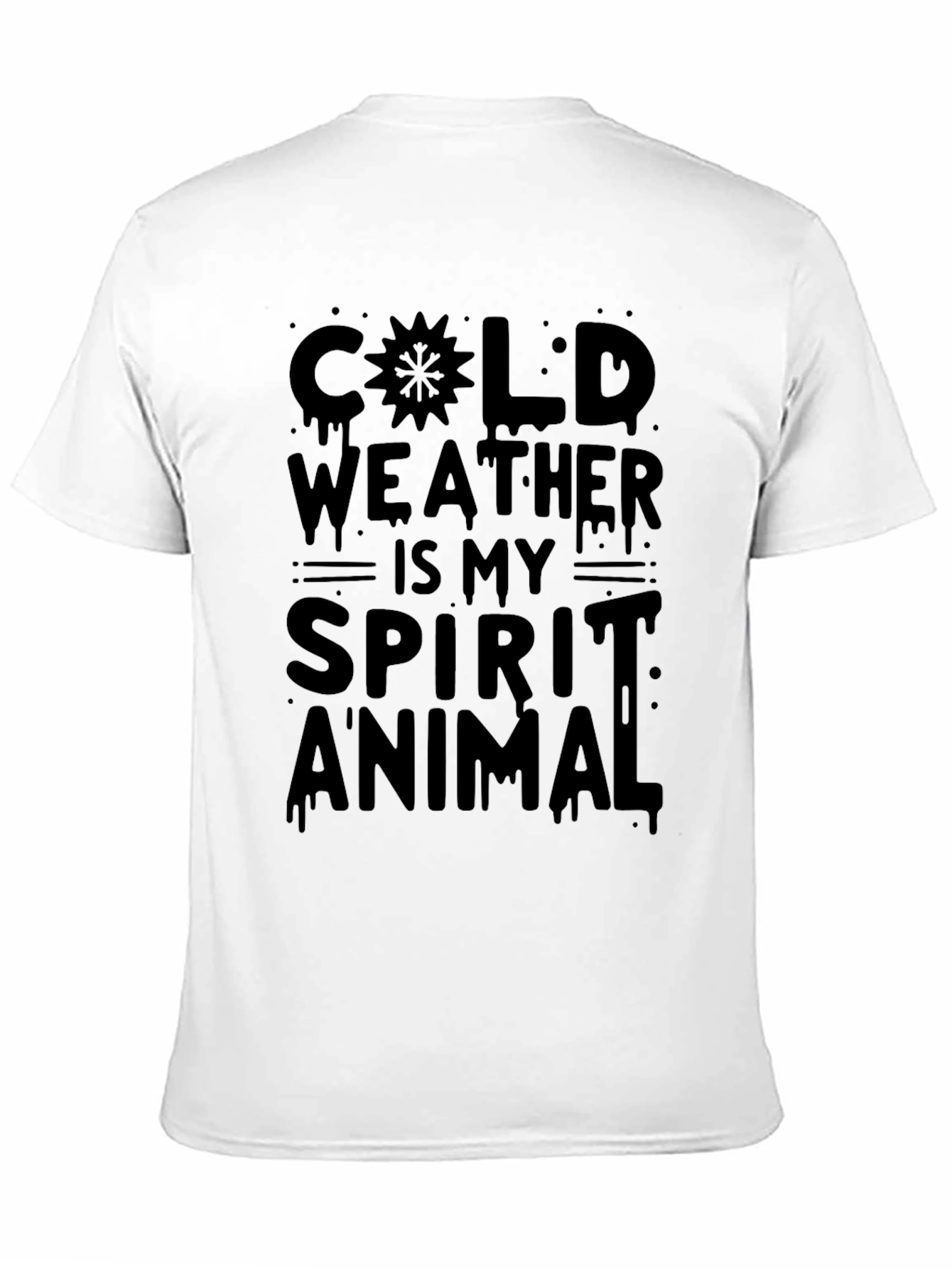 Cold Weather is My Spirit Animal Black Graphic T-Shirt