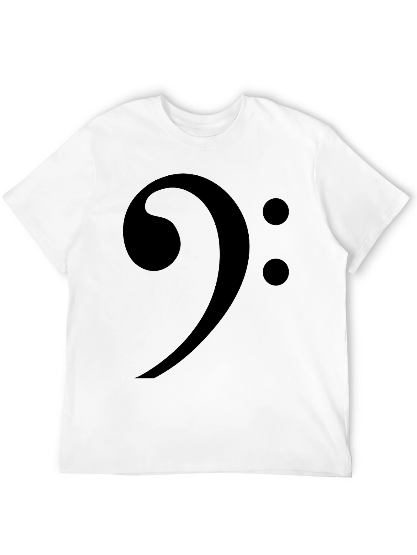 Bass Clef Black Graphic Tee - Music Lover Shirt