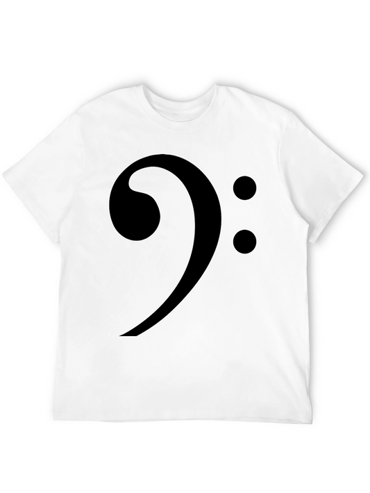 Bass Clef Black Graphic Tee - Music Lover Shirt