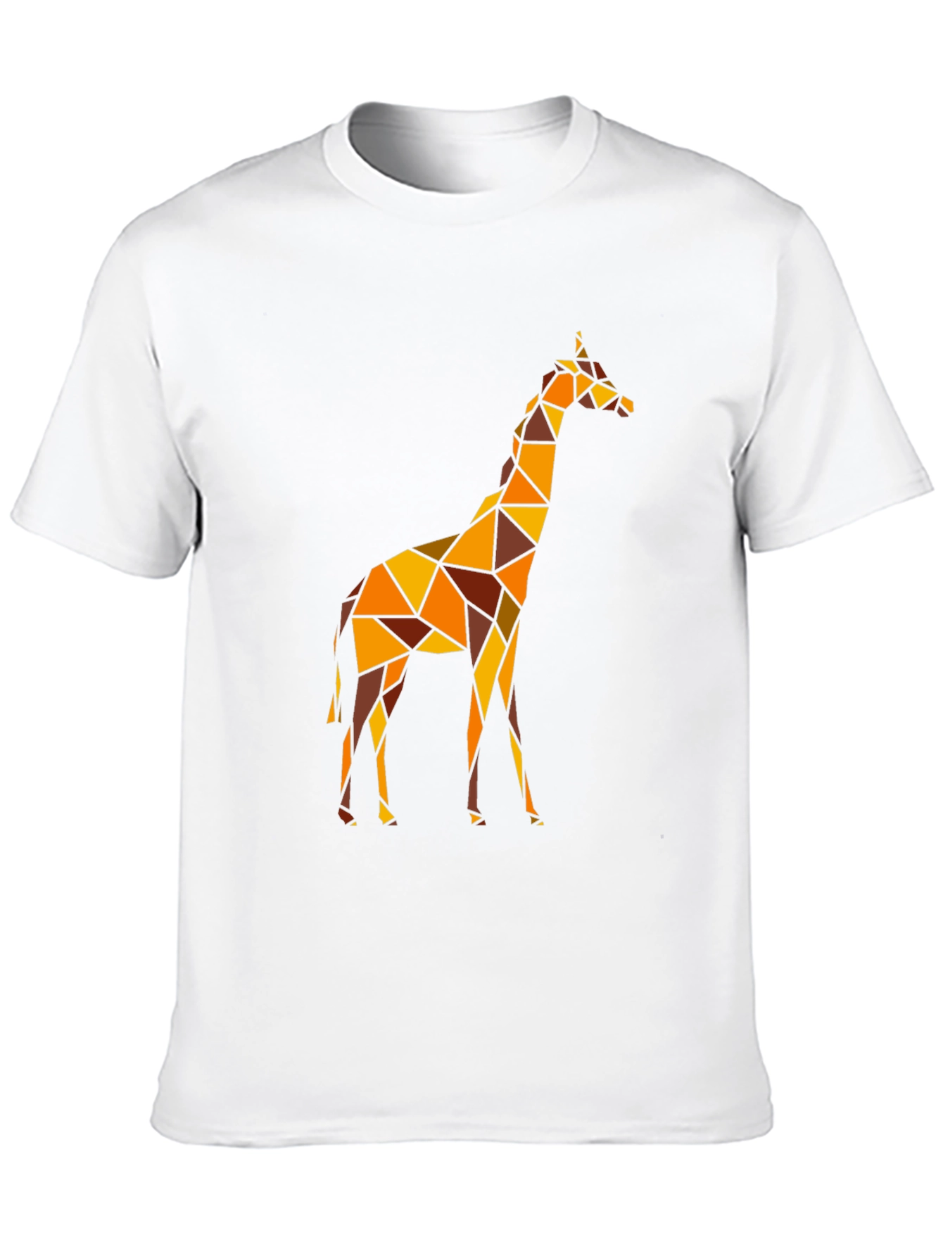 Geometric Giraffe Graphic Tee - Black Cotton Comfort