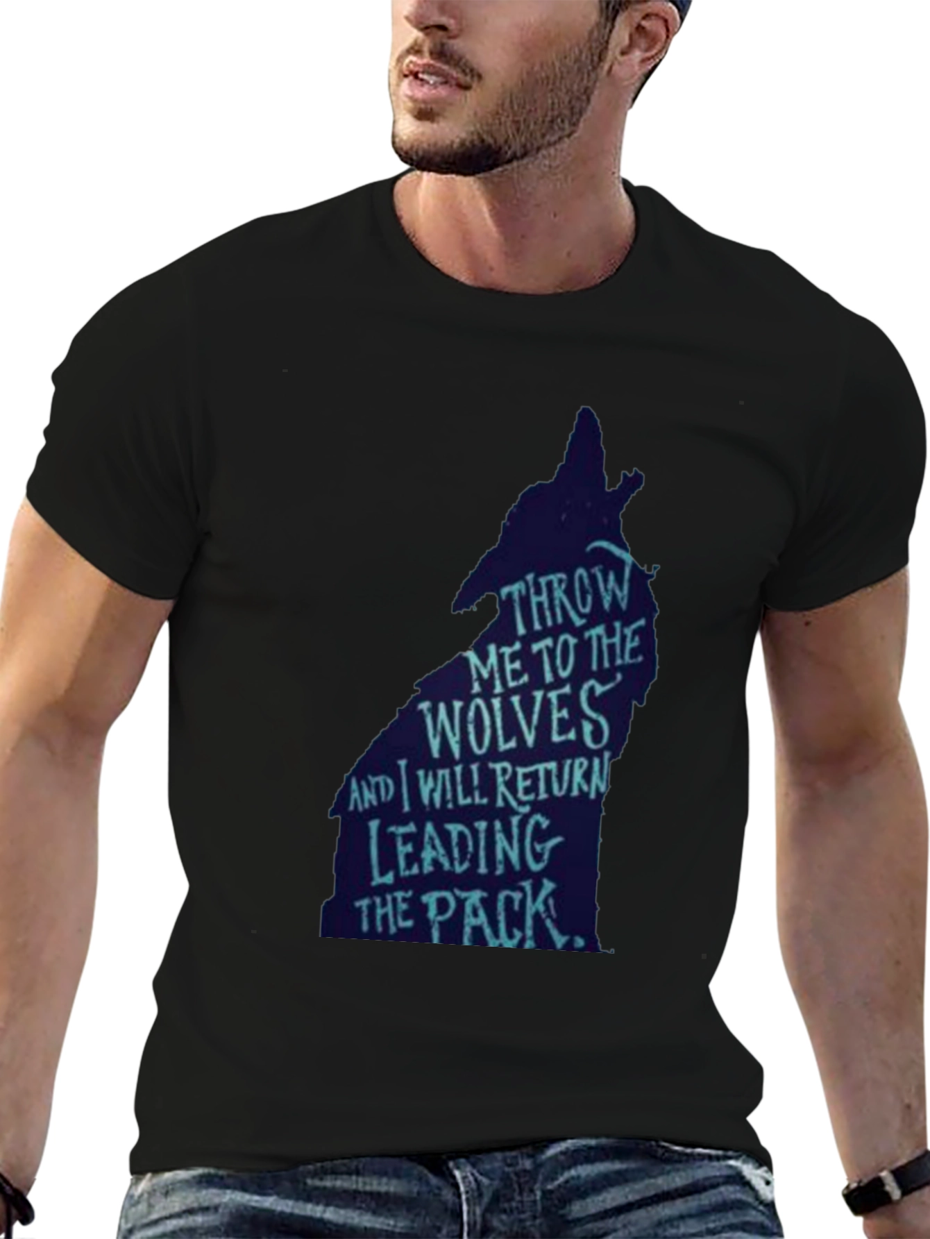 Wolf Pack Leader Graphic Tee - Black