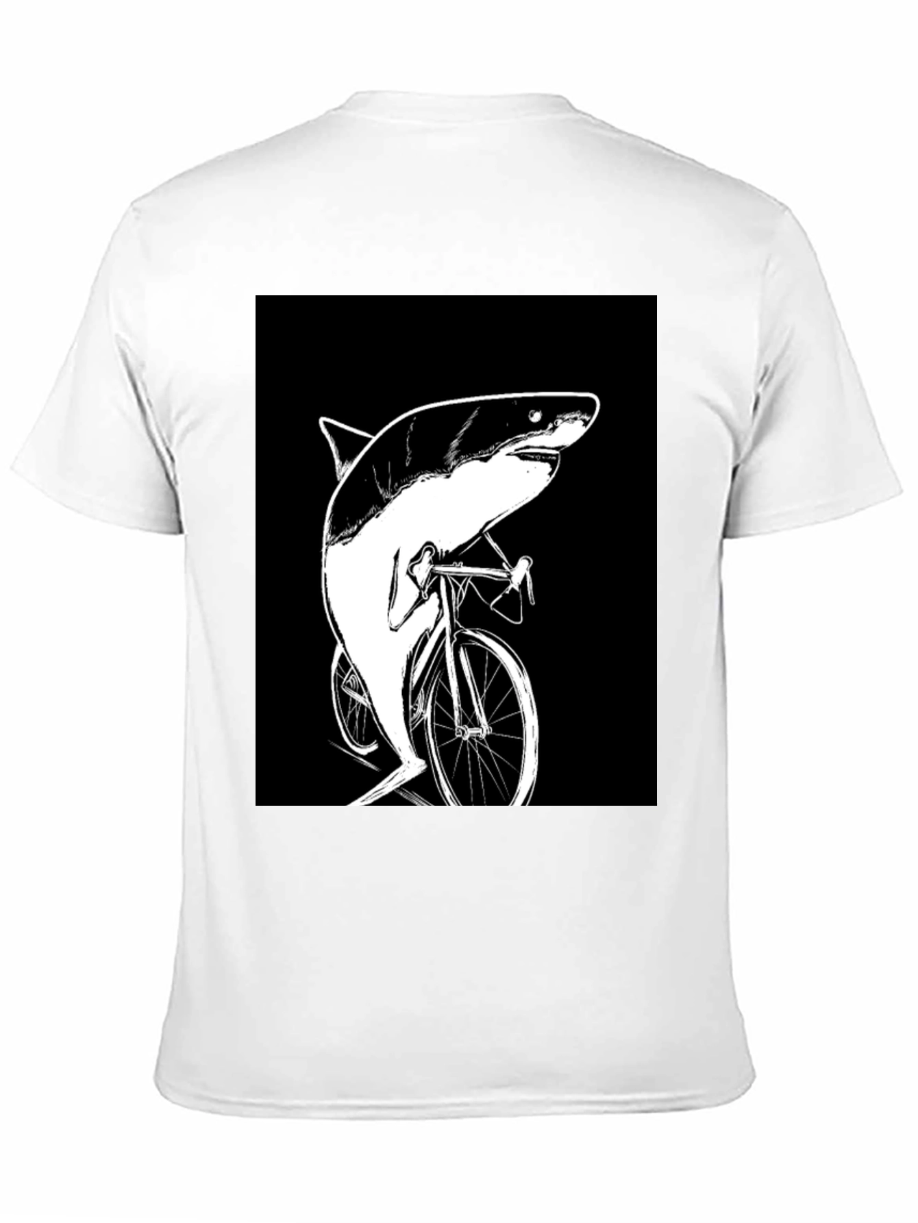 Shark on Bike T-Shirt - Funny Animal Graphic Tee