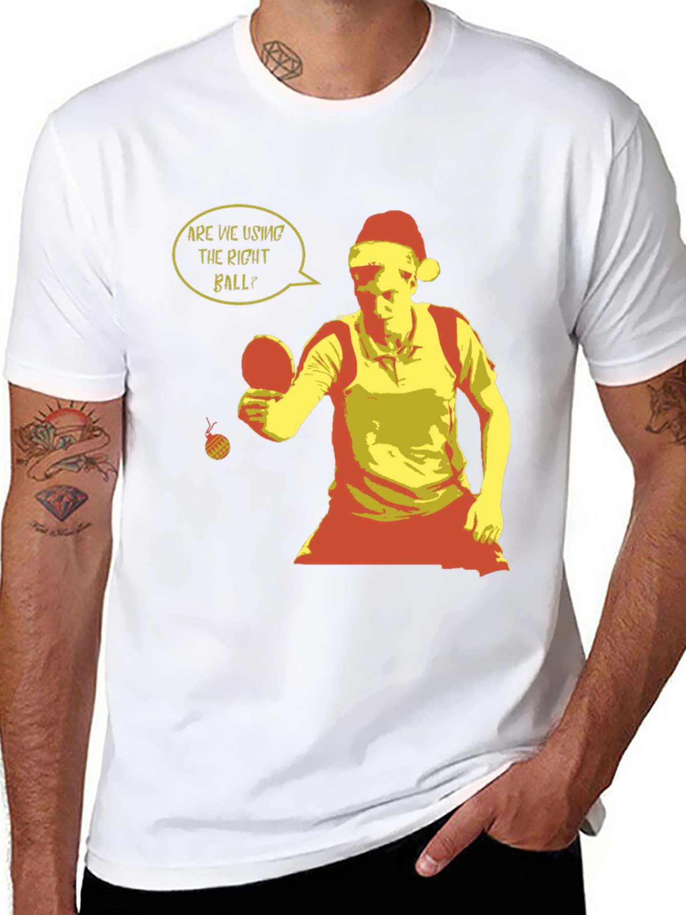 Festive Ping Pong T-Shirt - Holiday Table Tennis Apparel