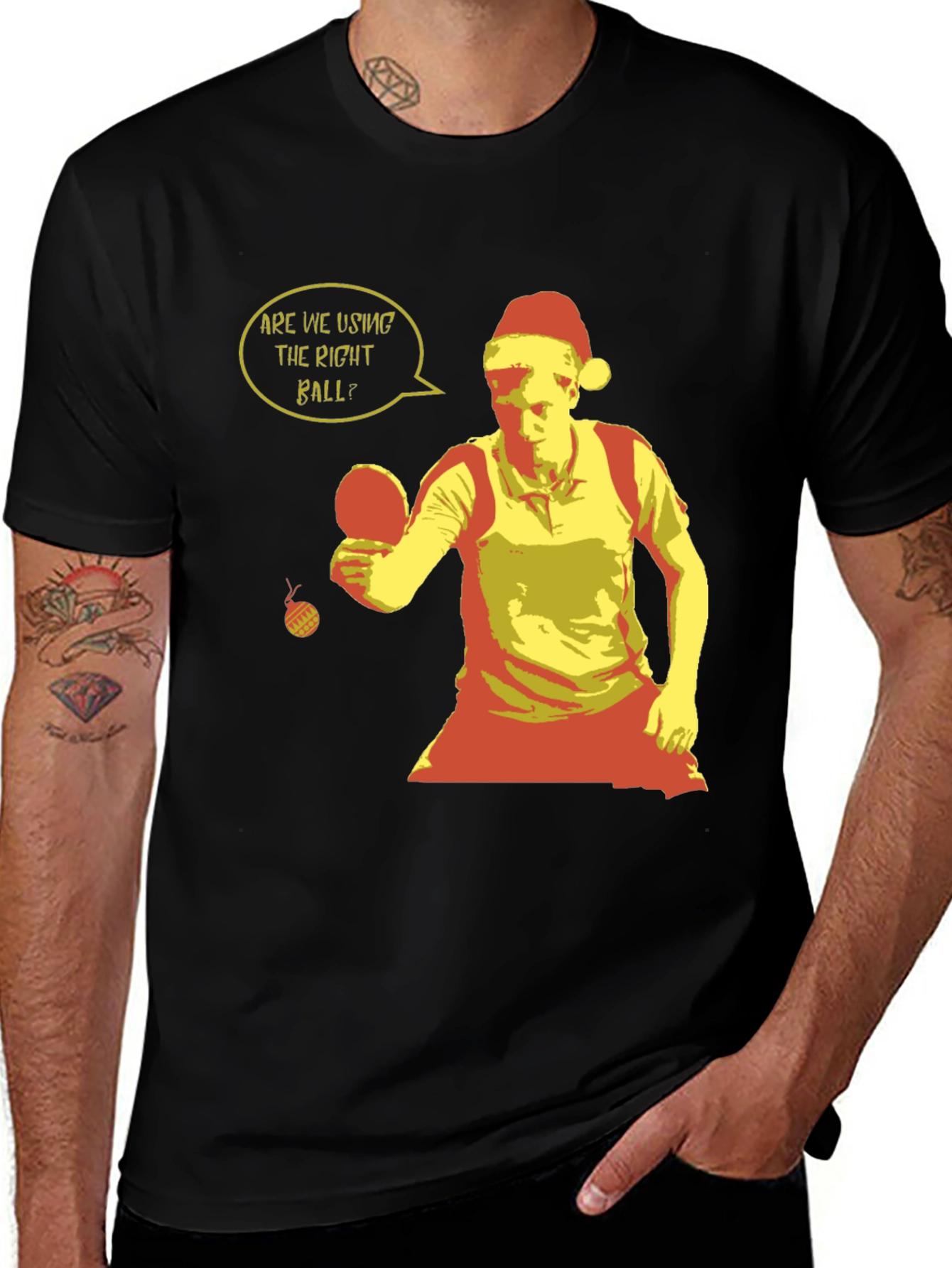 Festive Ping Pong T-Shirt - Holiday Table Tennis Apparel