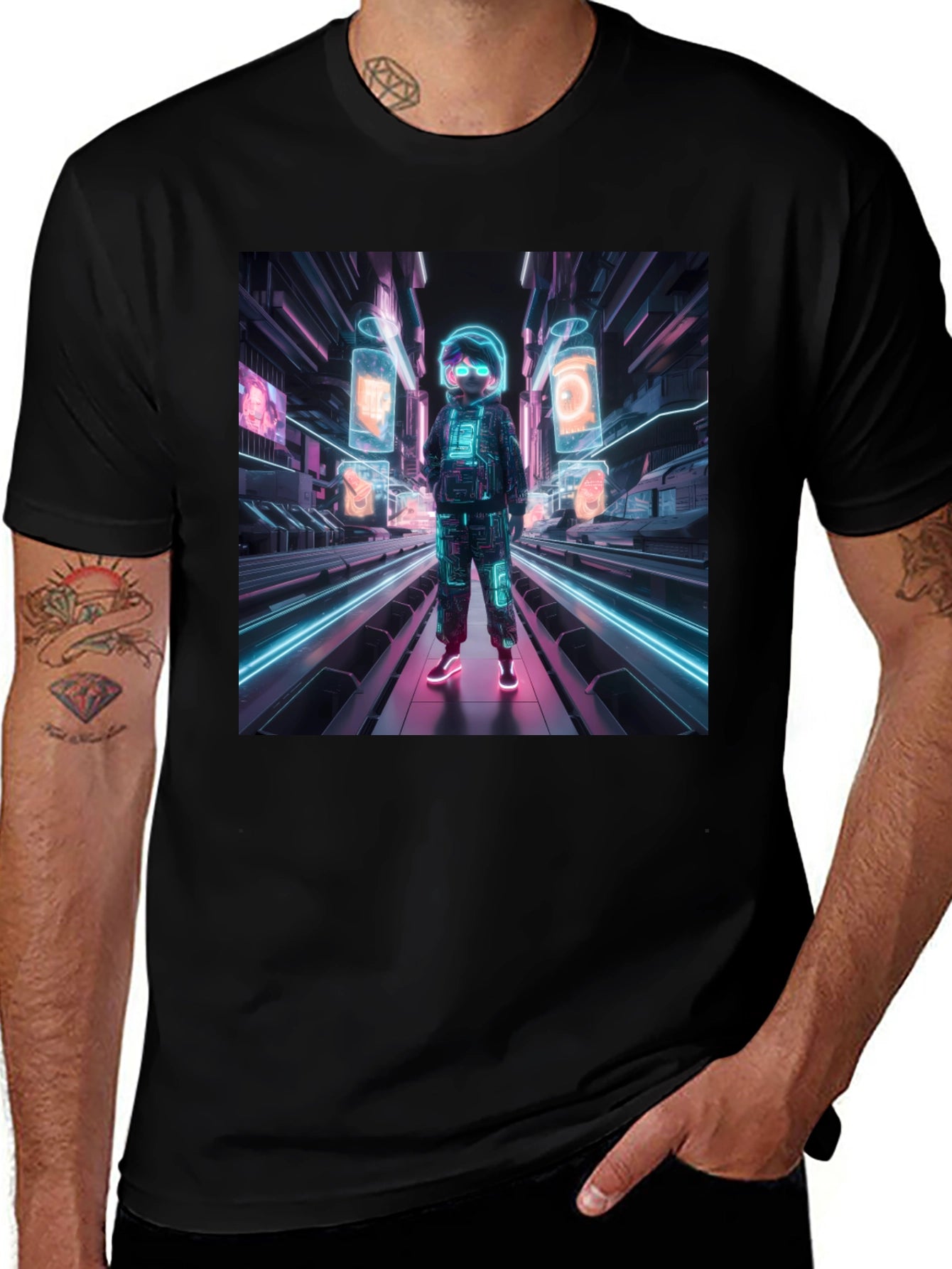 Cyberpunk Neon Kids T-Shirt