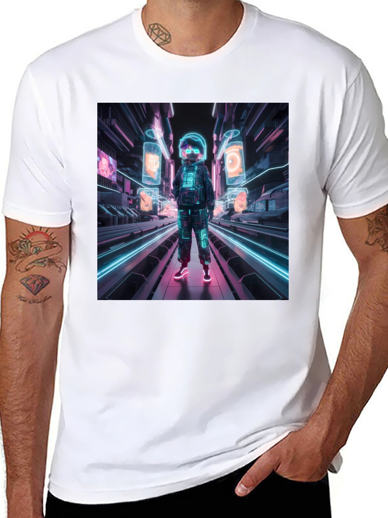 Cyberpunk Neon Kids T-Shirt