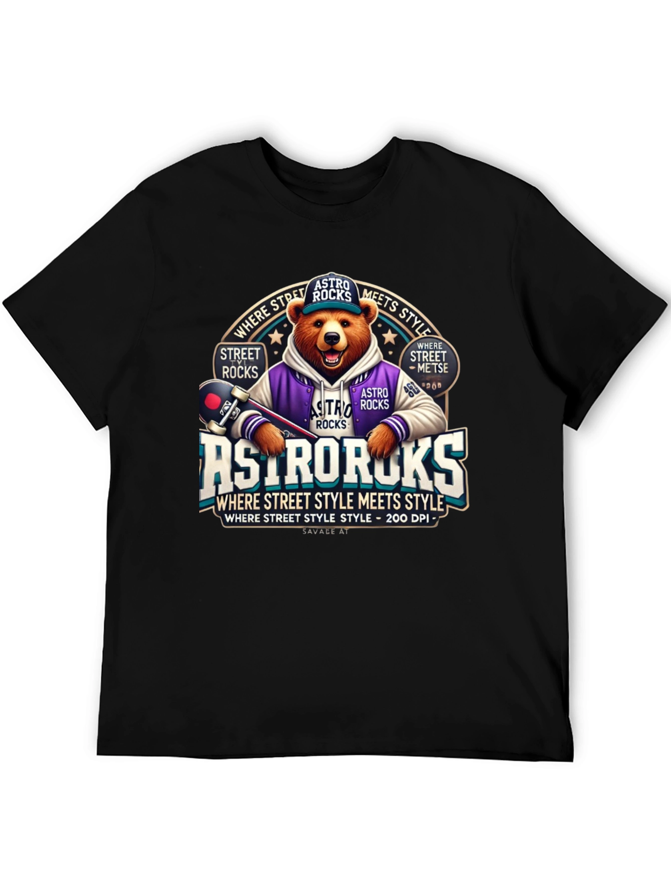 Astro Rocks Bear Graphic T-Shirt