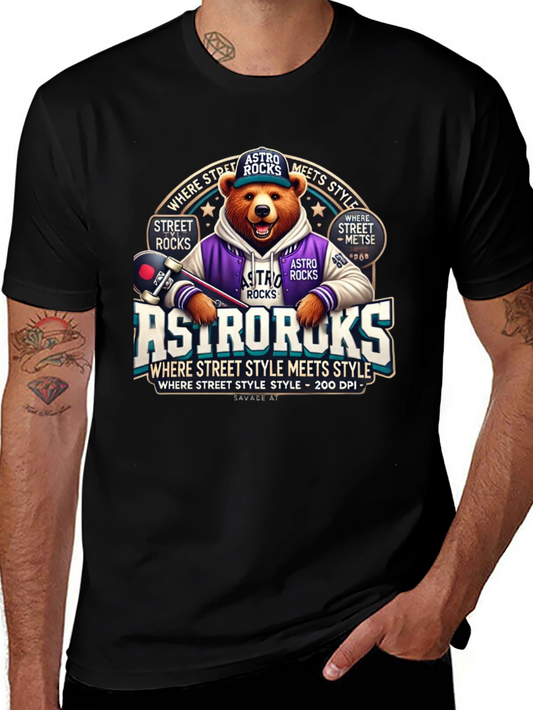 Astro Rocks Bear Graphic T-Shirt