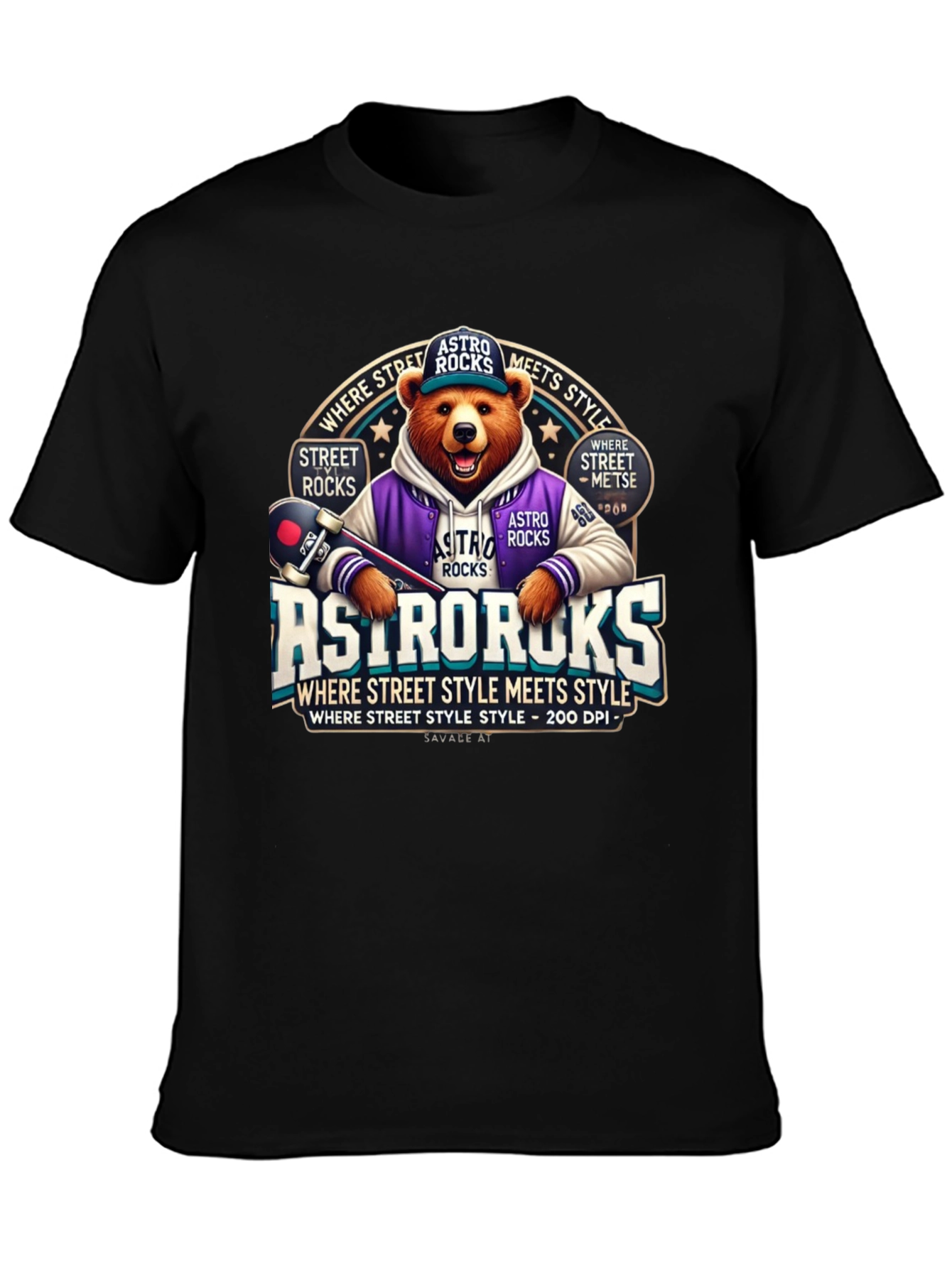 Astro Rocks Bear Graphic T-Shirt