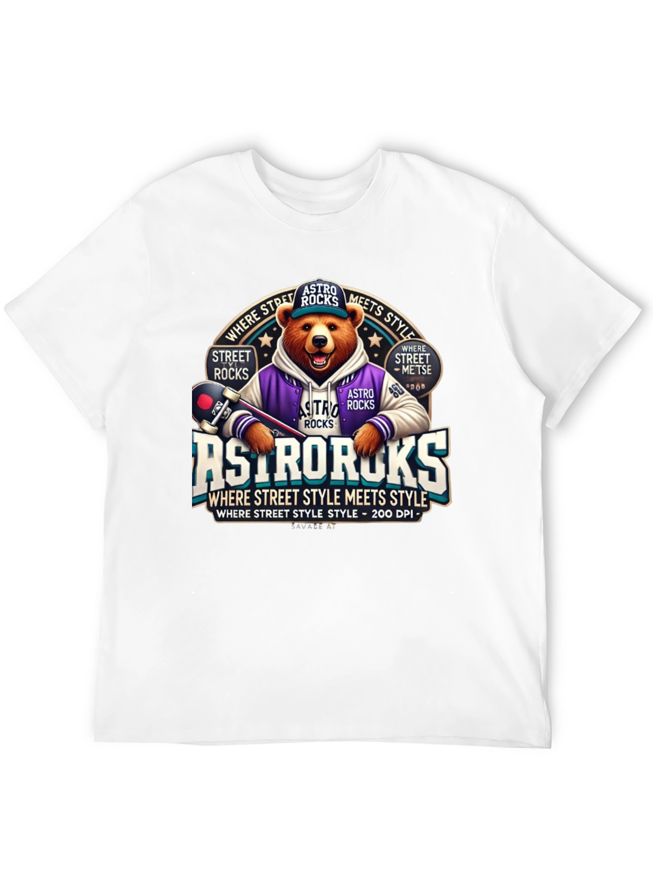 Astro Rocks Bear Graphic T-Shirt