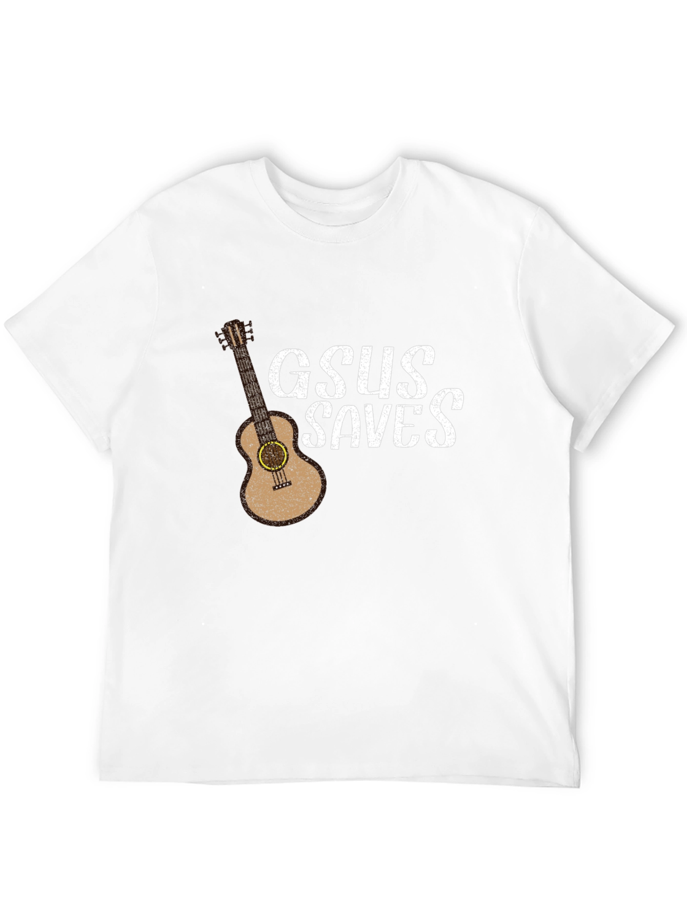 GSUS Saves Graphic T-Shirt - Black Guitar Design