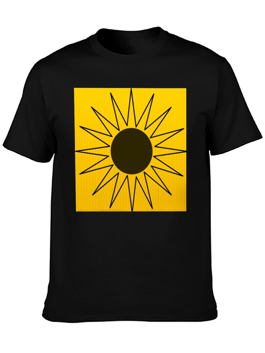 Abstract Sun Graphic Tee - Black